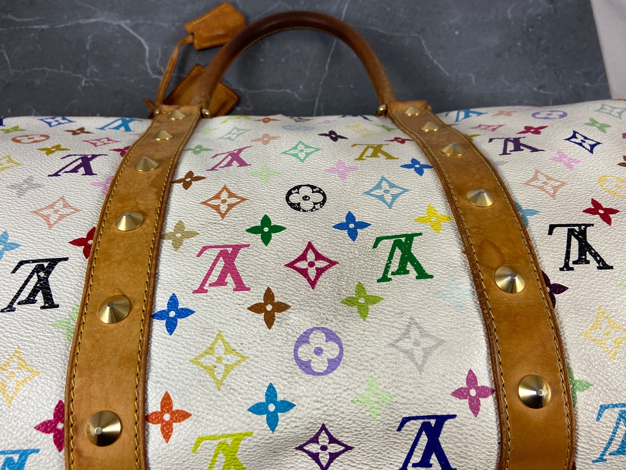 Louis Vuitton Keepall 45 Murakami Multicolor White