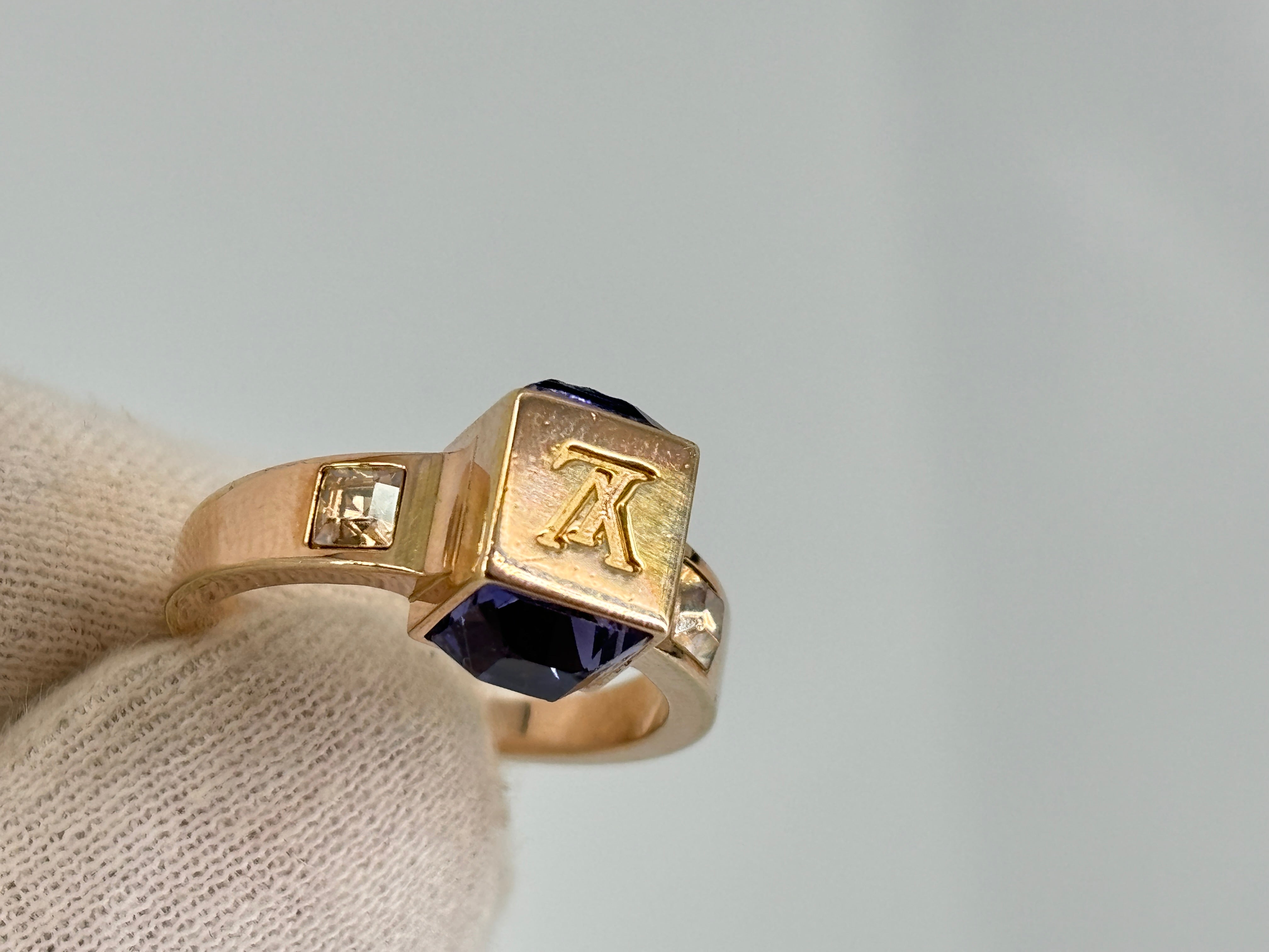 Louis Vuitton Gamble Ring Gold-Tone Size M incl. Dustbag
