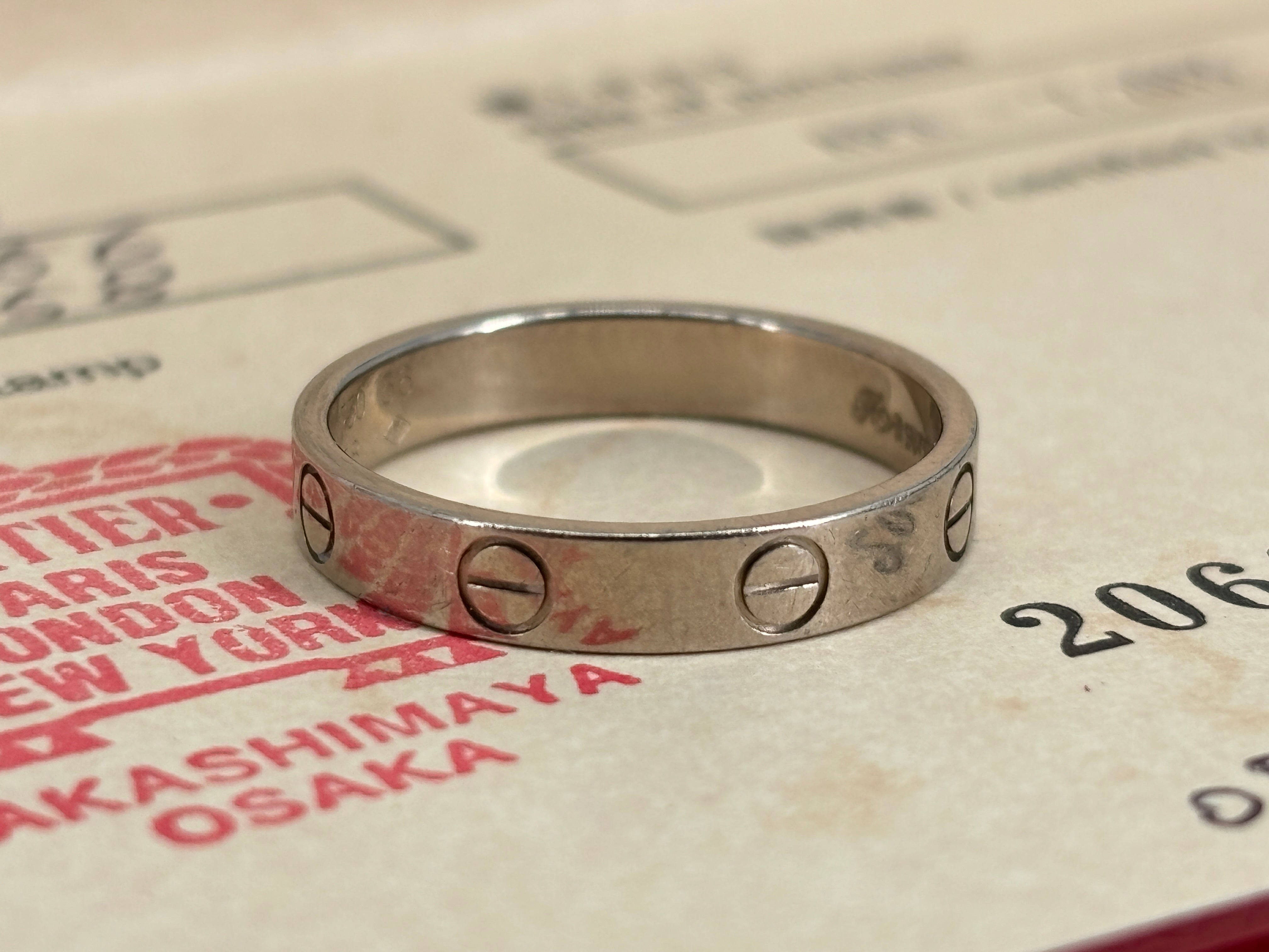 Cartier Love Ring White Gold Size 56 inc. Certificate