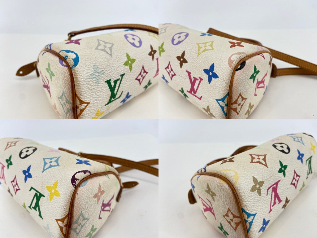 Louis Vuitton Mini Speedy Crossbody Bag Murakami Multicolor White incl. Dustbag