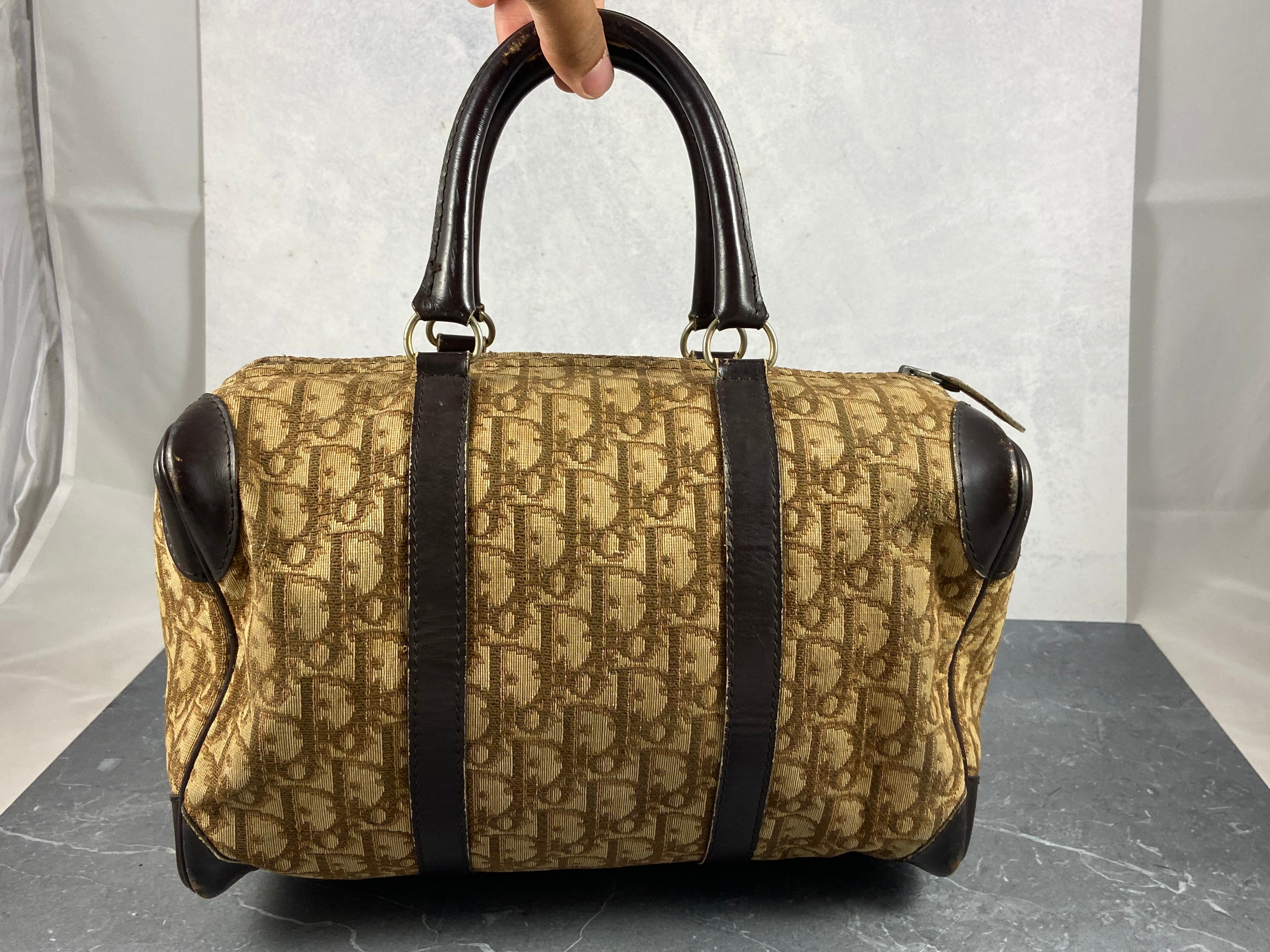 Christian Dior Bowling Bag Brown Trotter Monogram
