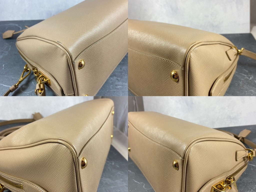 Prada Saffiano Lux Bauletto Bag Black