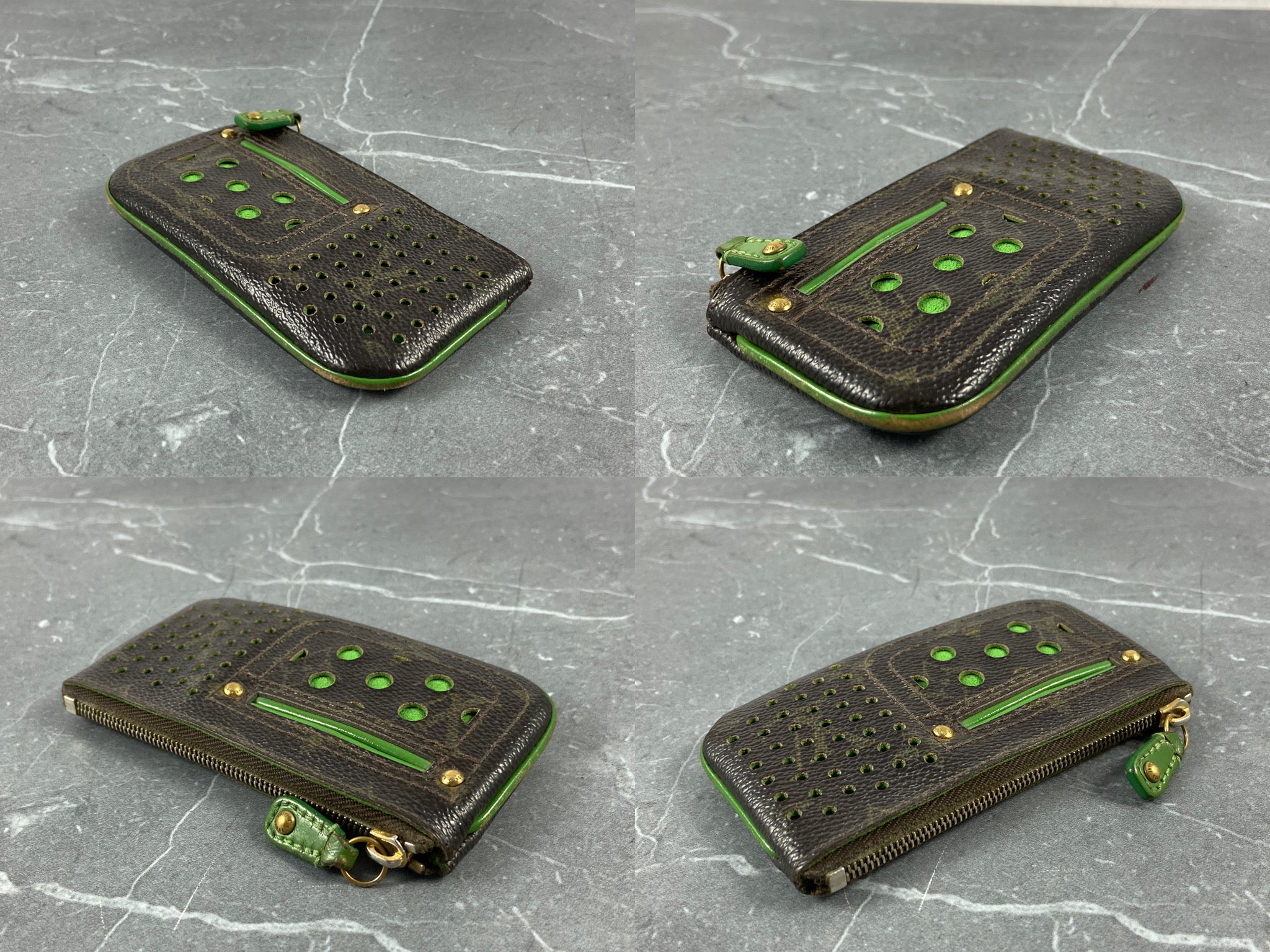 Louis Vuitton Perforated Pochette Cles Key Pouch Monogram Canvas