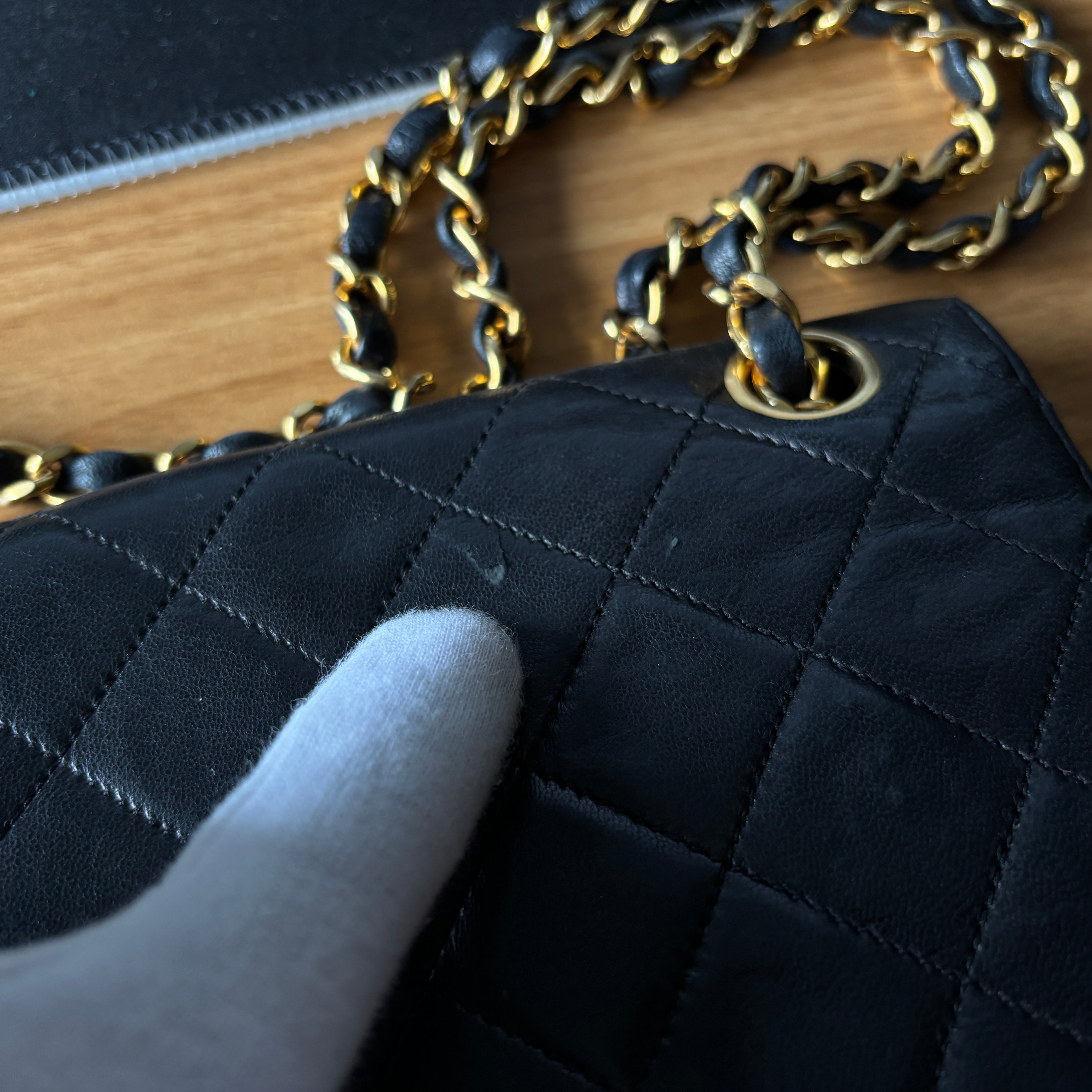 Chanel Full Flap Bag Turn-Lock Black Matelassé Leather