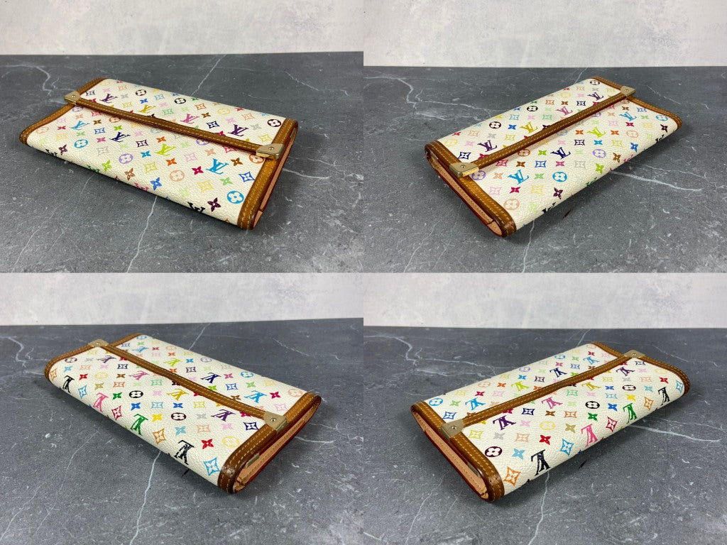 Louis Vuitton x Takashi Murakami Porte Tresor International Wallet White Multicolor