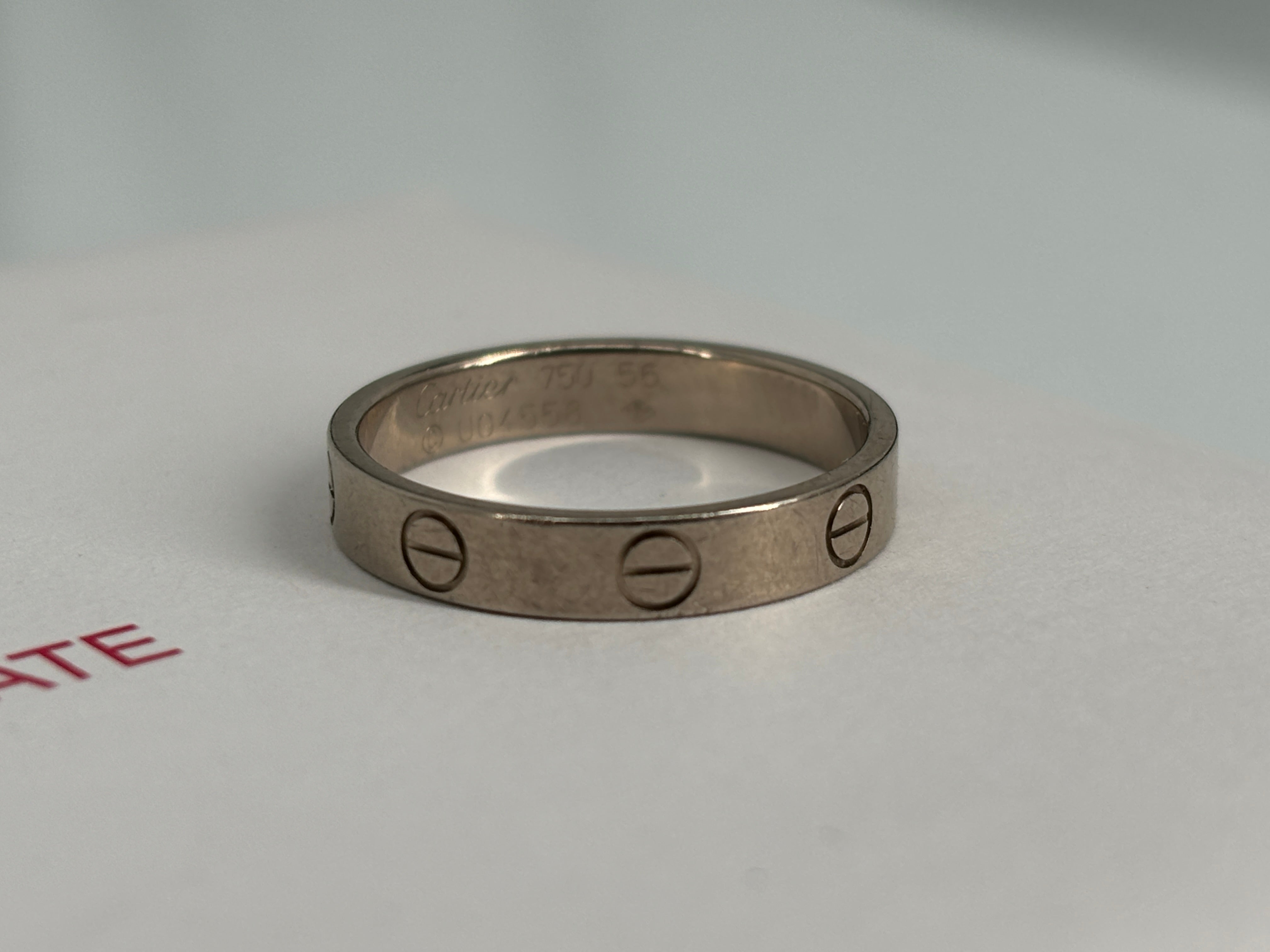 Cartier Love Ring White Gold Size 56 inc. Certificate