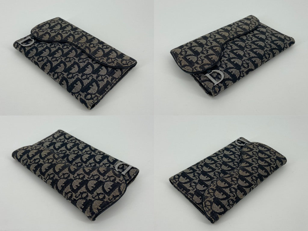 Christian Dior Saddle big Wallet Grey Trotter Monogram incl. Dustbag