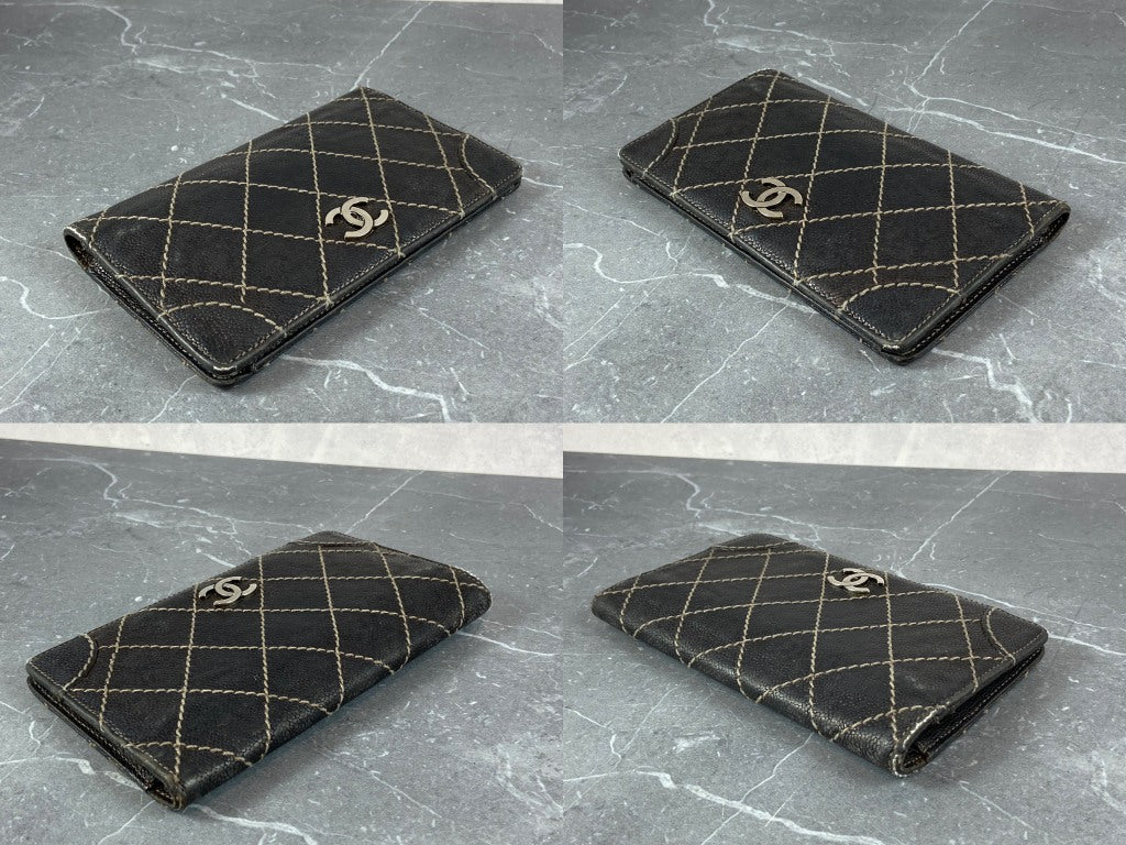Chanel Matelasse CC Long Wallet Black