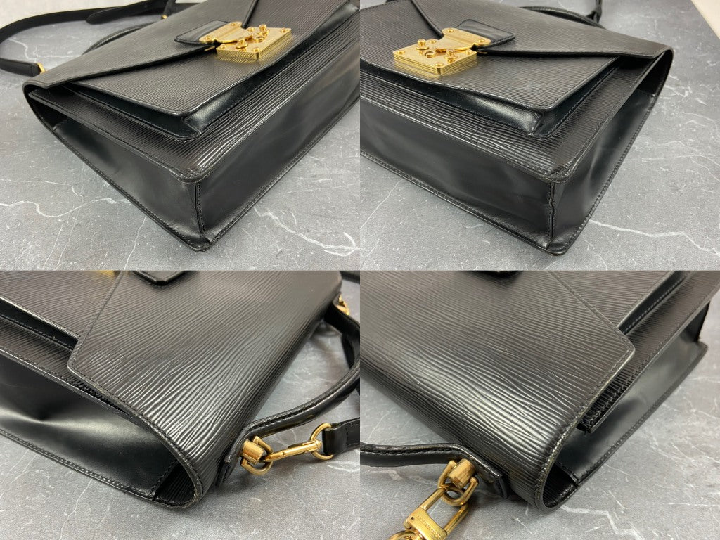 Louis Vuitton Monceau 28 Black Epi Leather