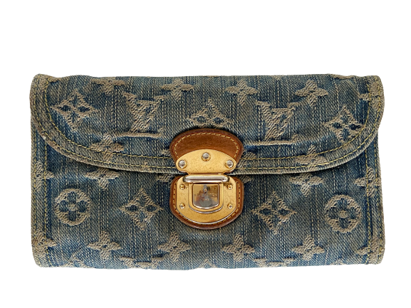 Louis Vuitton Amelia Wallet Blue Denim Monogram