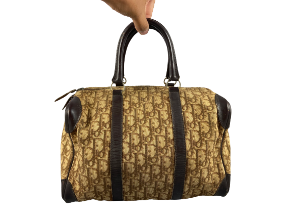 Christian Dior Bowling Bag Brown Trotter Monogram