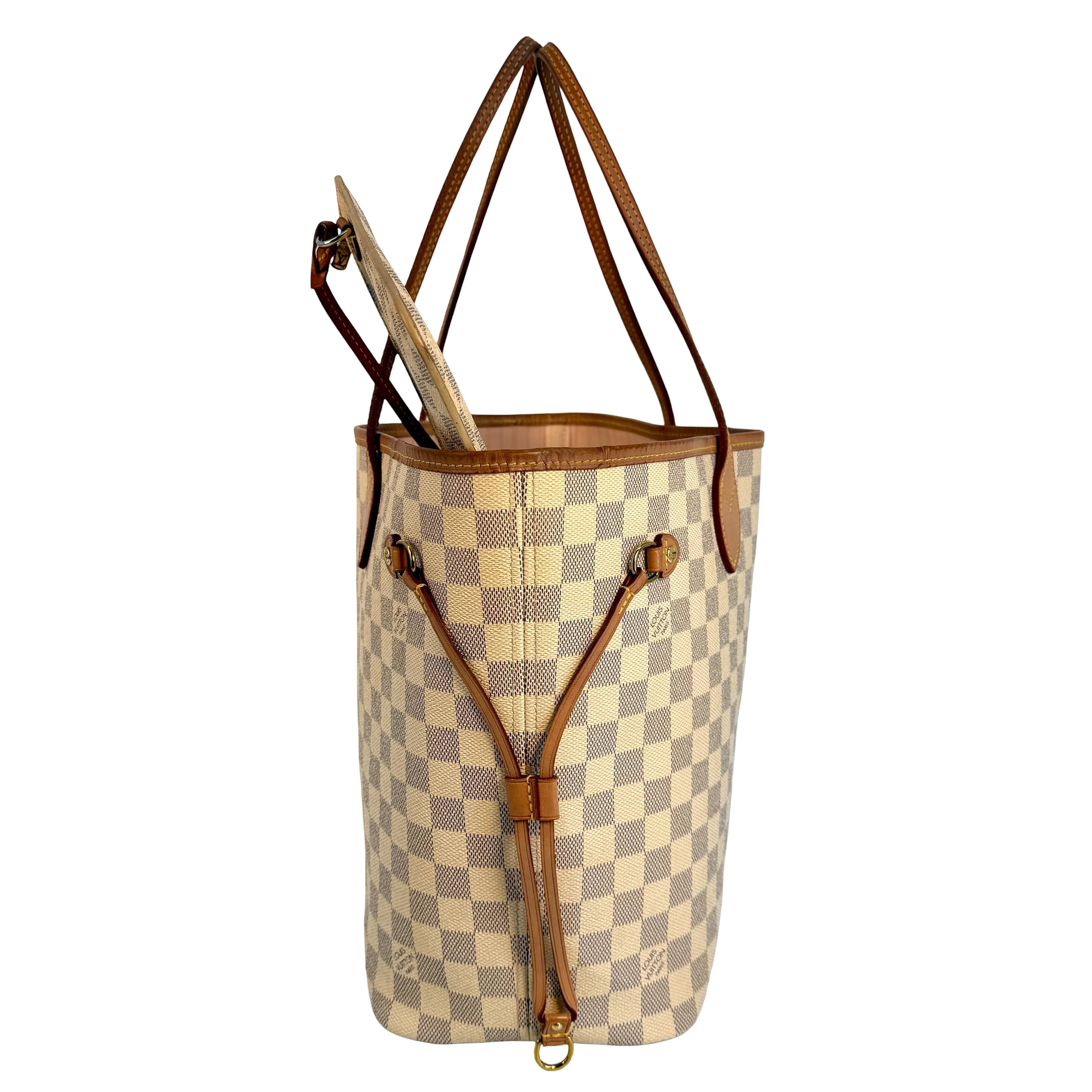 Louis Vuitton Neverfull MM Weiß Damier Azur Canvas