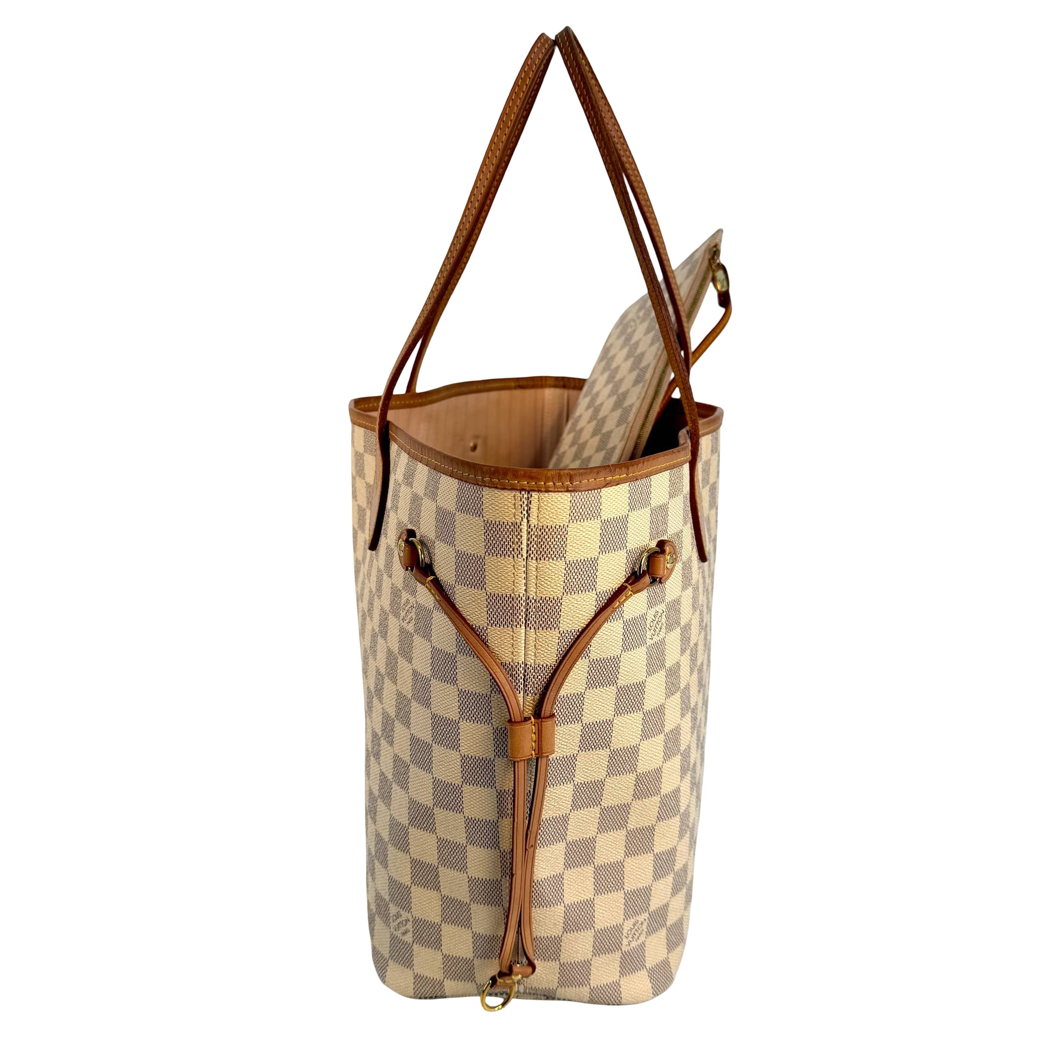 Louis Vuitton Neverfull MM Weiß Damier Azur Canvas