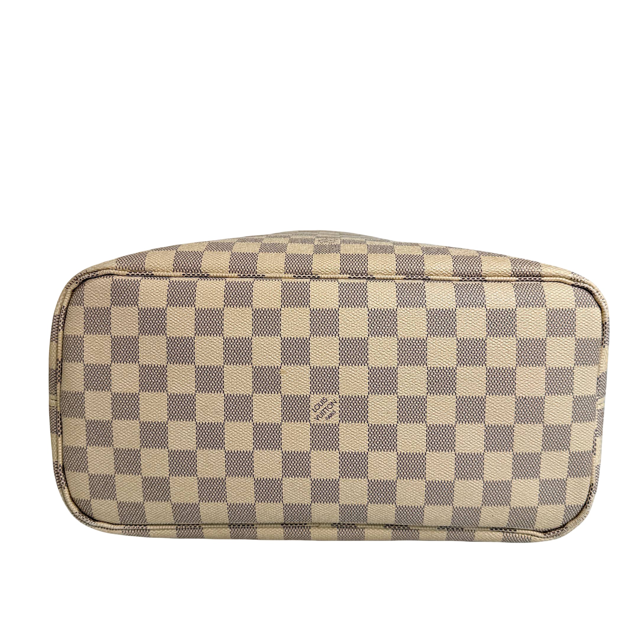Louis Vuitton Neverfull MM Weiß Damier Azur Canvas
