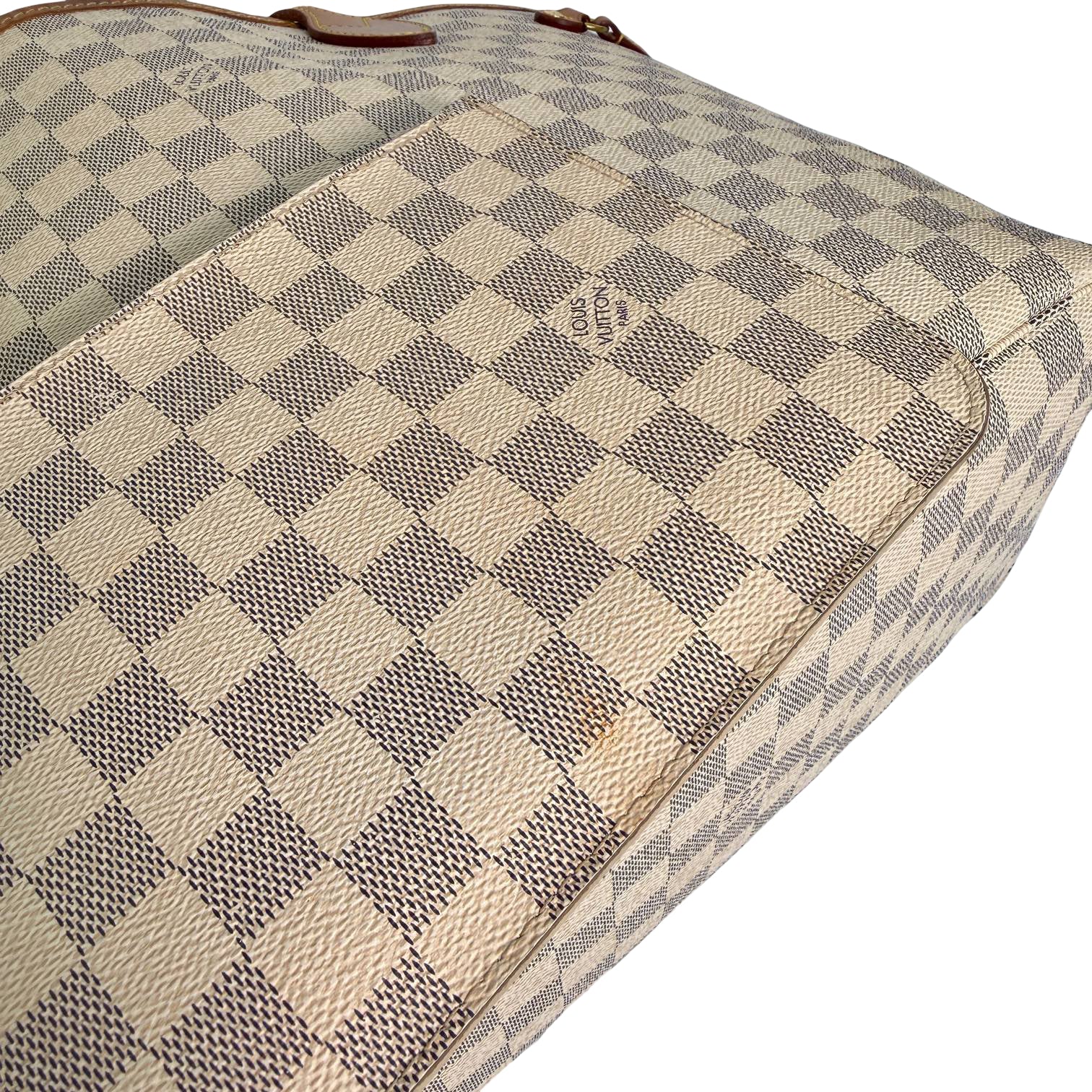 Louis Vuitton Neverfull MM Weiß Damier Azur Canvas