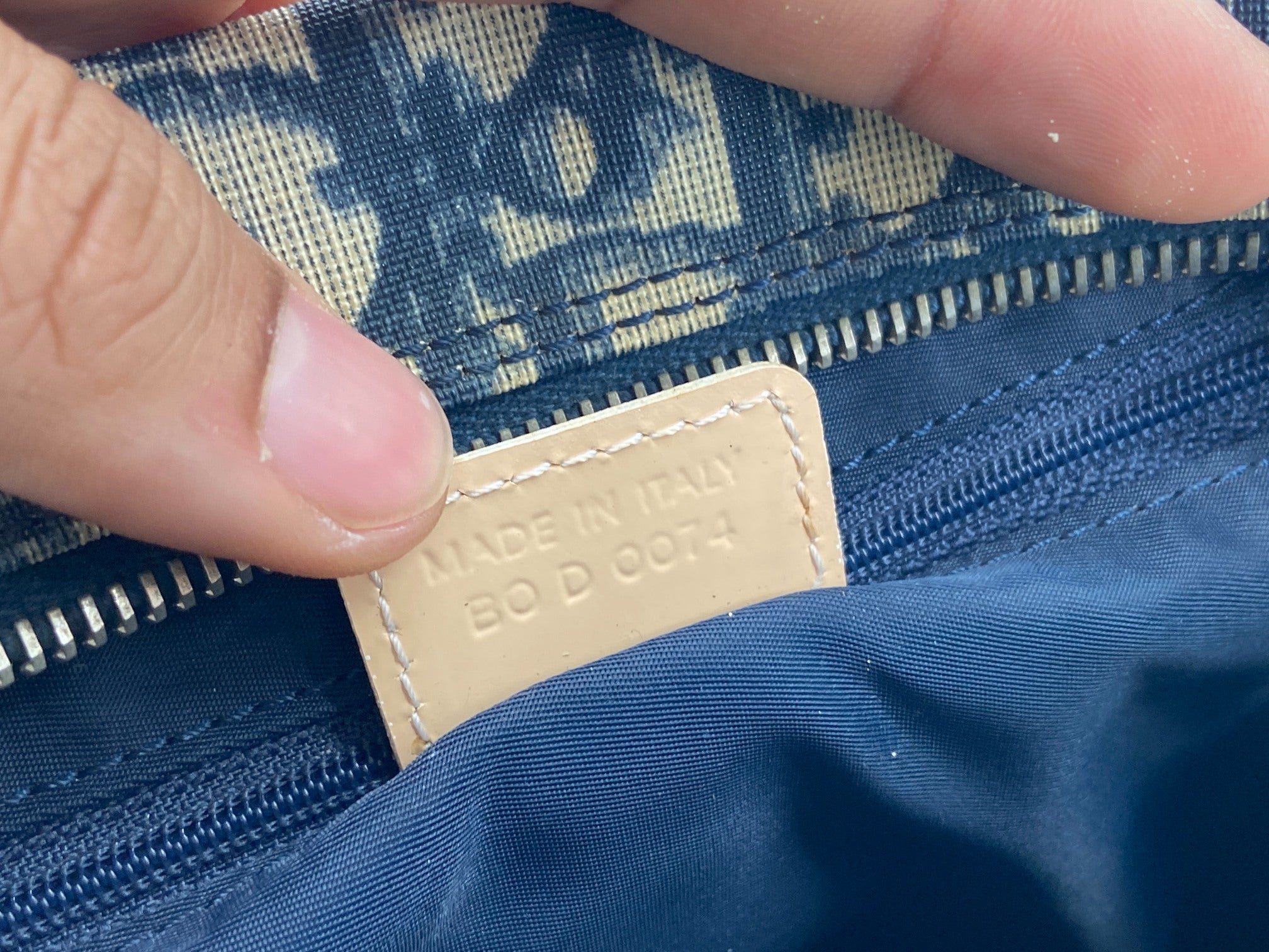 Christian Dior No. 2 Trotter Monogram Shoulder Bag Blue incl. Dustbag