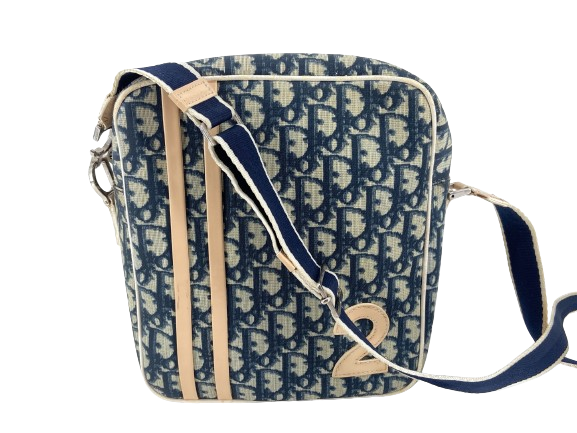 Christian Dior No. 2 Trotter Monogram Shoulder Bag Blue incl. Dustbag