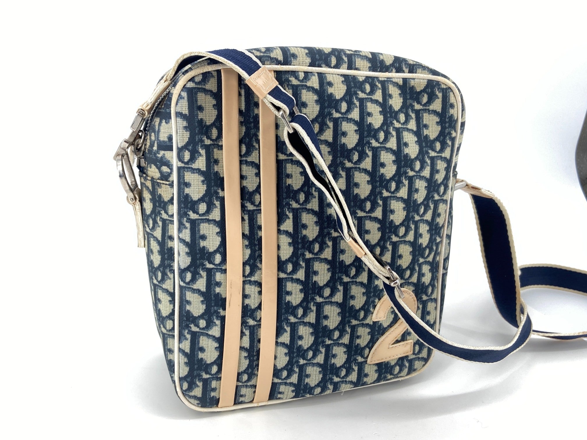 Christian Dior No. 2 Trotter Monogram Shoulder Bag Blue incl. Dustbag