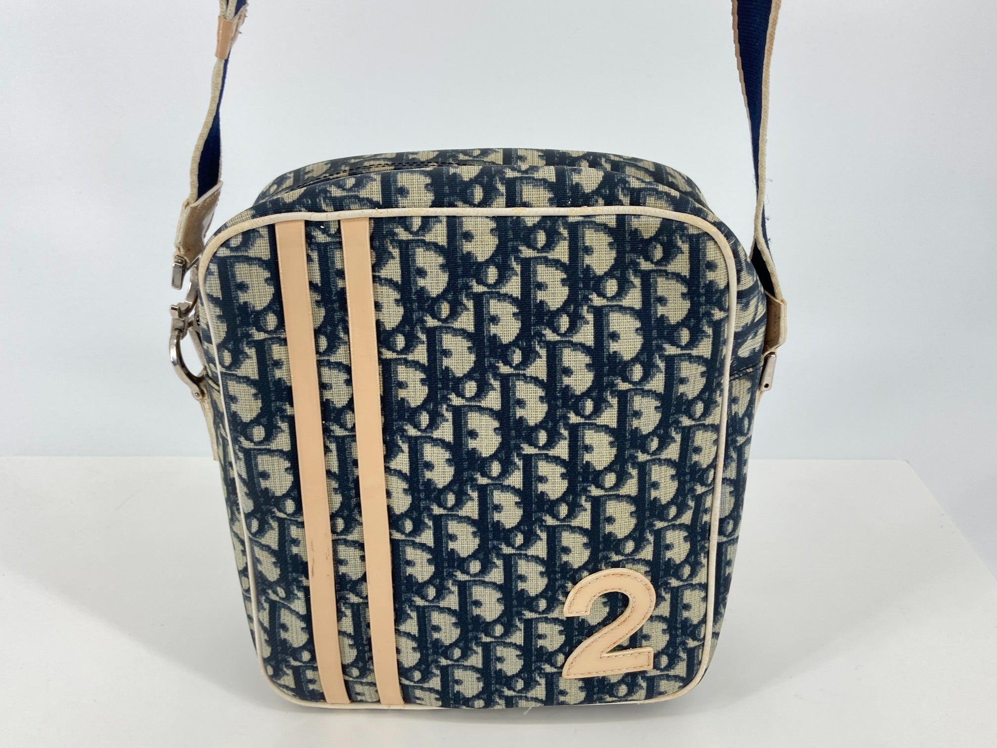 Christian Dior No. 2 Trotter Monogram Shoulder Bag Blue incl. Dustbag