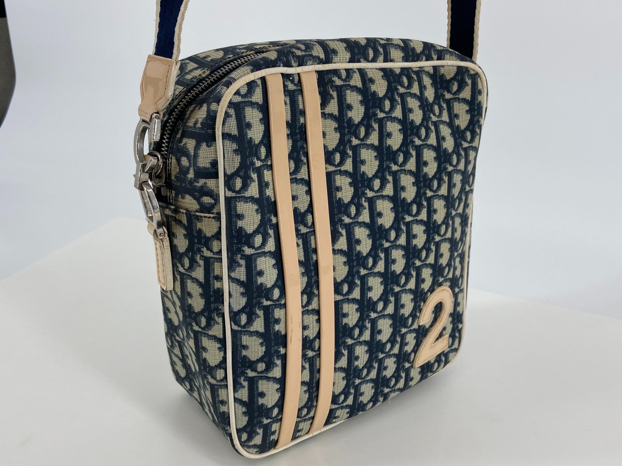 Christian Dior No. 2 Trotter Monogram Shoulder Bag Blue incl. Dustbag