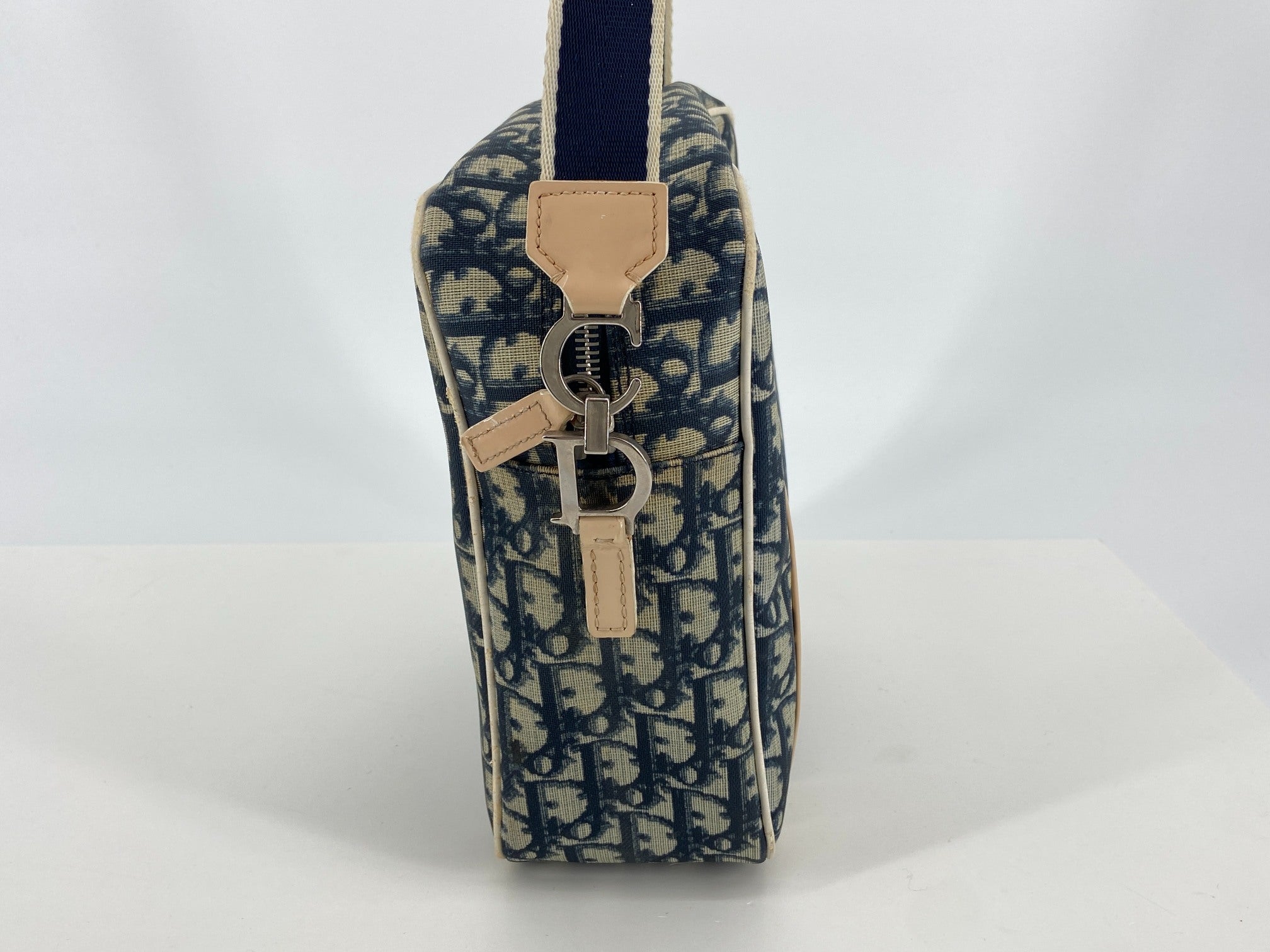 Christian Dior No. 2 Trotter Monogram Shoulder Bag Blue incl. Dustbag