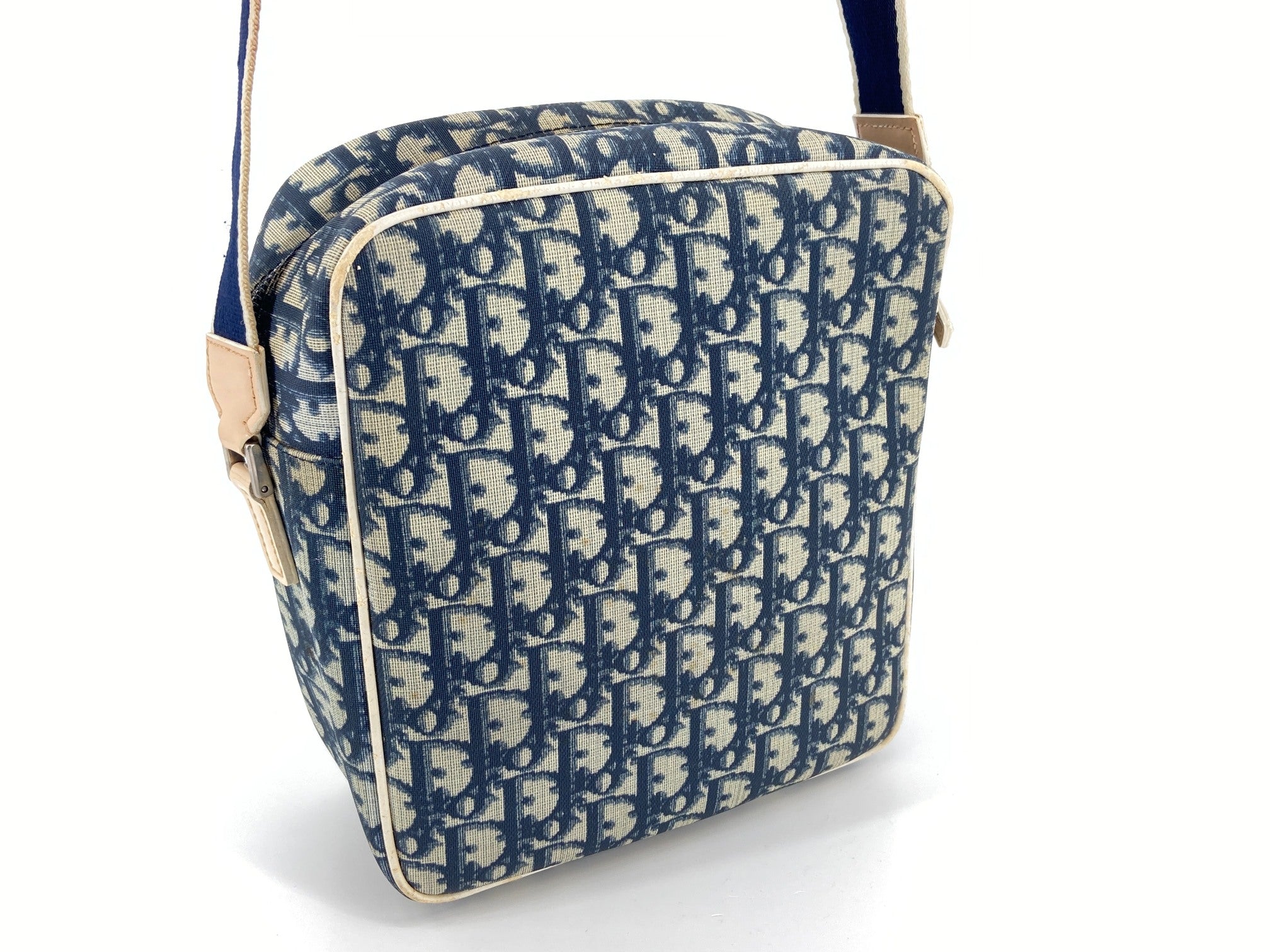 Christian Dior No. 2 Trotter Monogram Shoulder Bag Blue incl. Dustbag