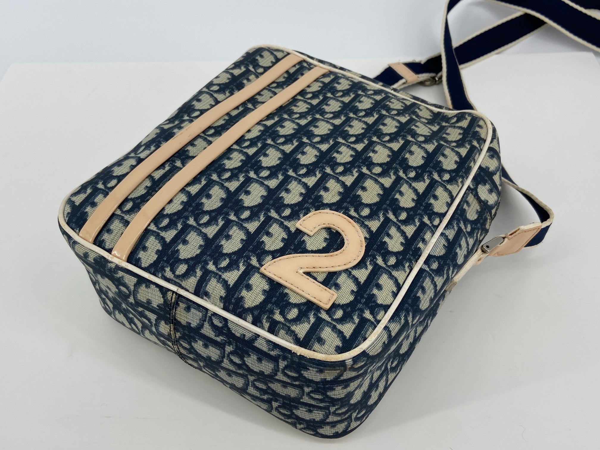 Christian Dior No. 2 Trotter Monogram Shoulder Bag Blue incl. Dustbag