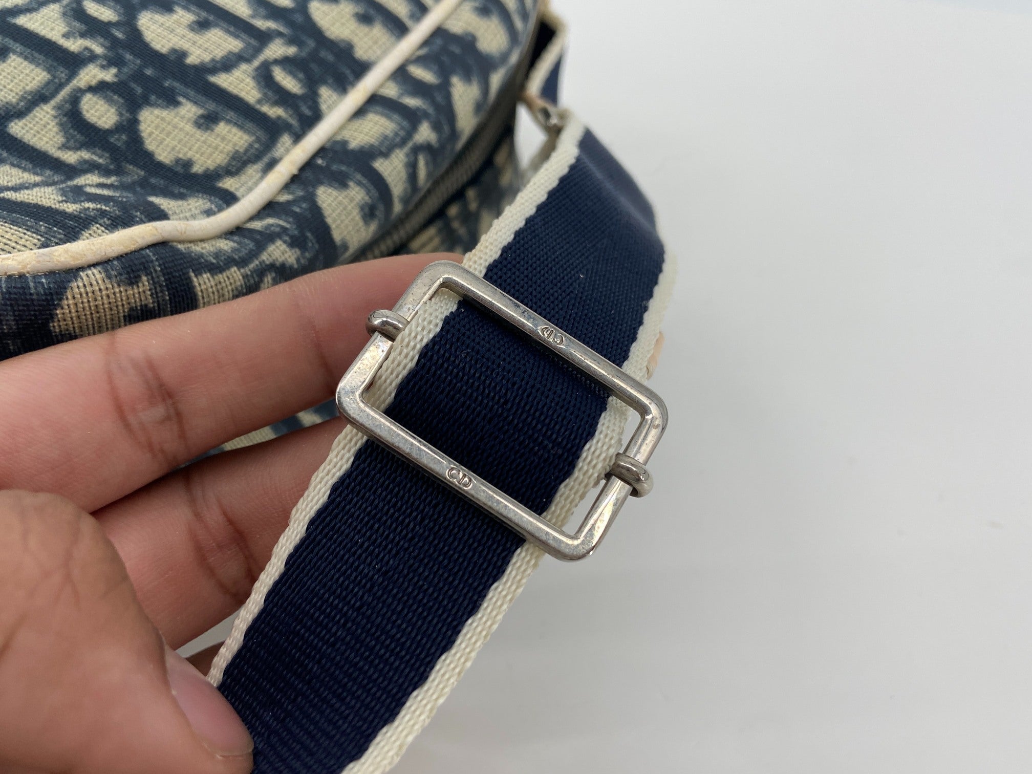 Christian Dior No. 2 Trotter Monogram Shoulder Bag Blue incl. Dustbag