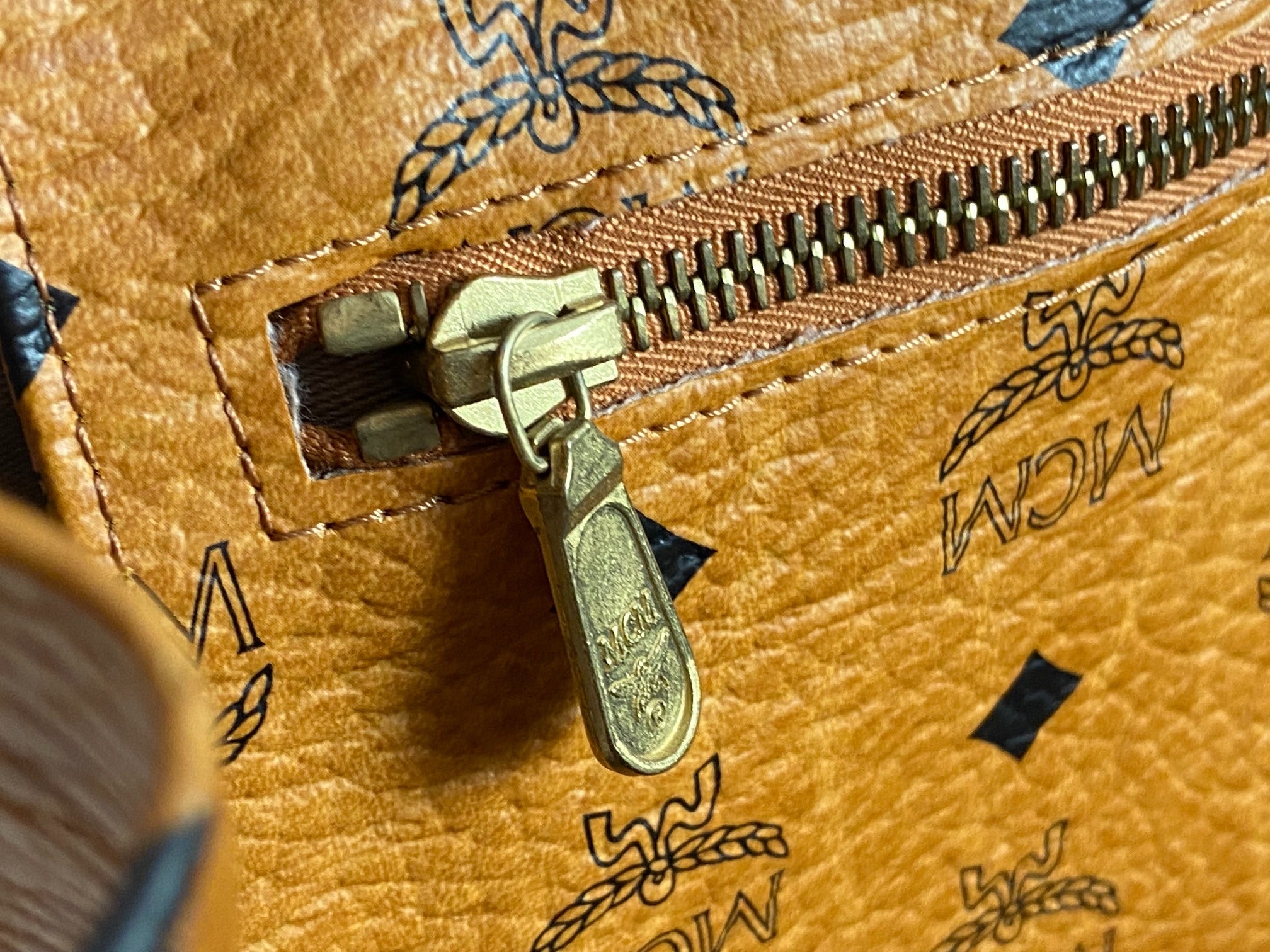 MCM Hand / Tote Bag Beige Visetos Cognac Monogram