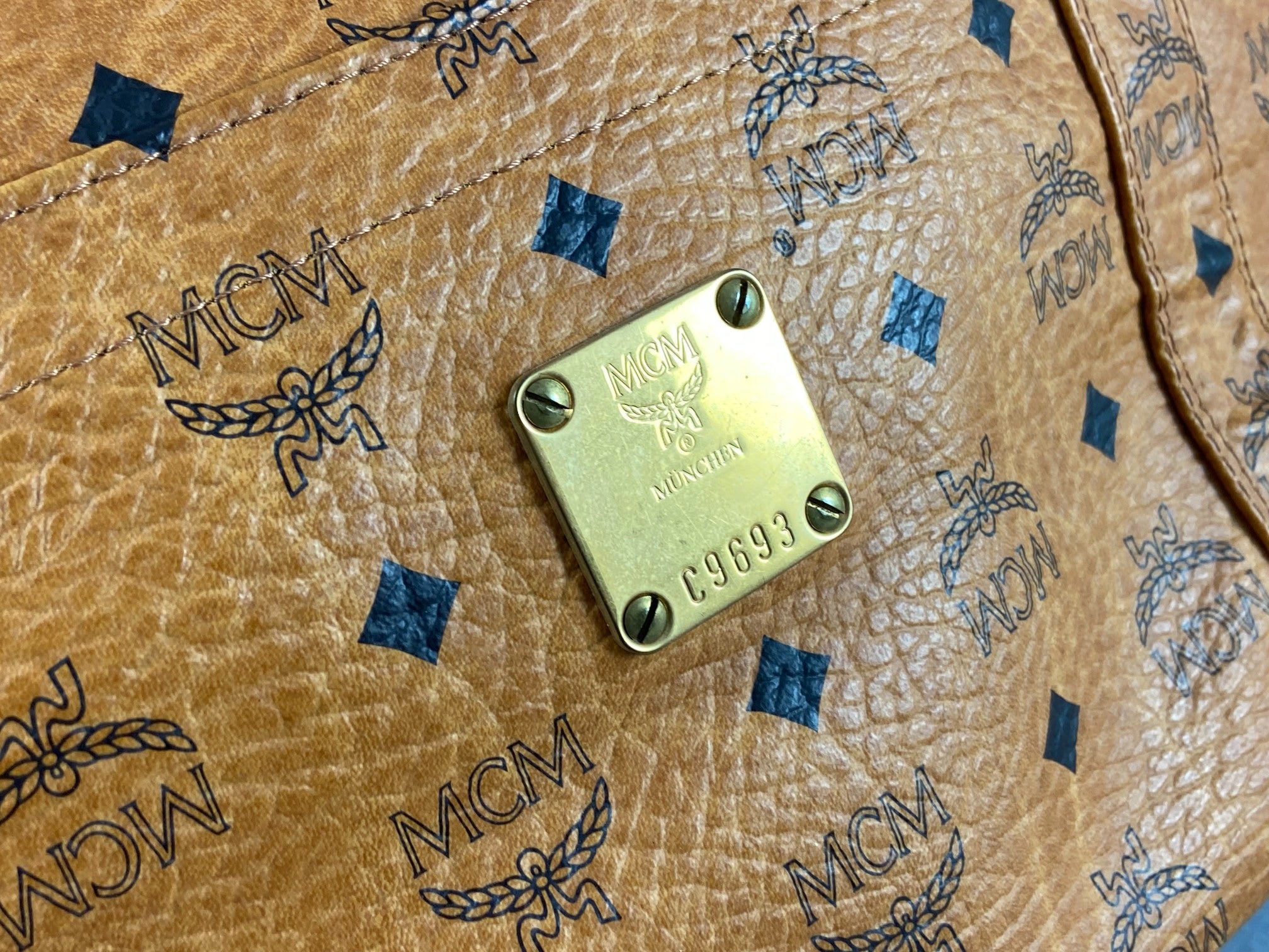 MCM Hand / Tote Bag Beige Visetos Cognac Monogram