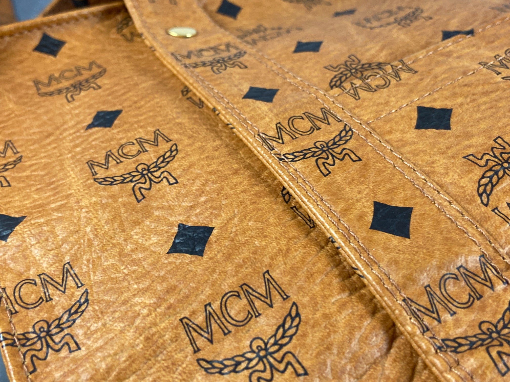 MCM Hand / Tote Bag Beige Visetos Cognac Monogram