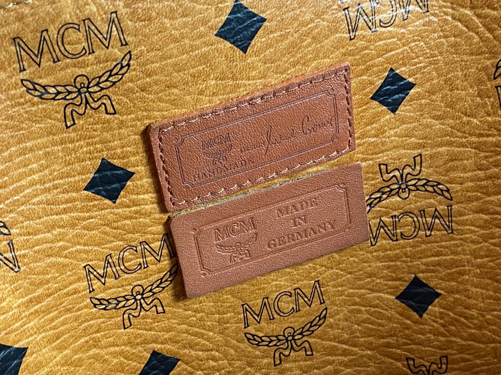 MCM Hand / Tote Bag Beige Visetos Cognac Monogram