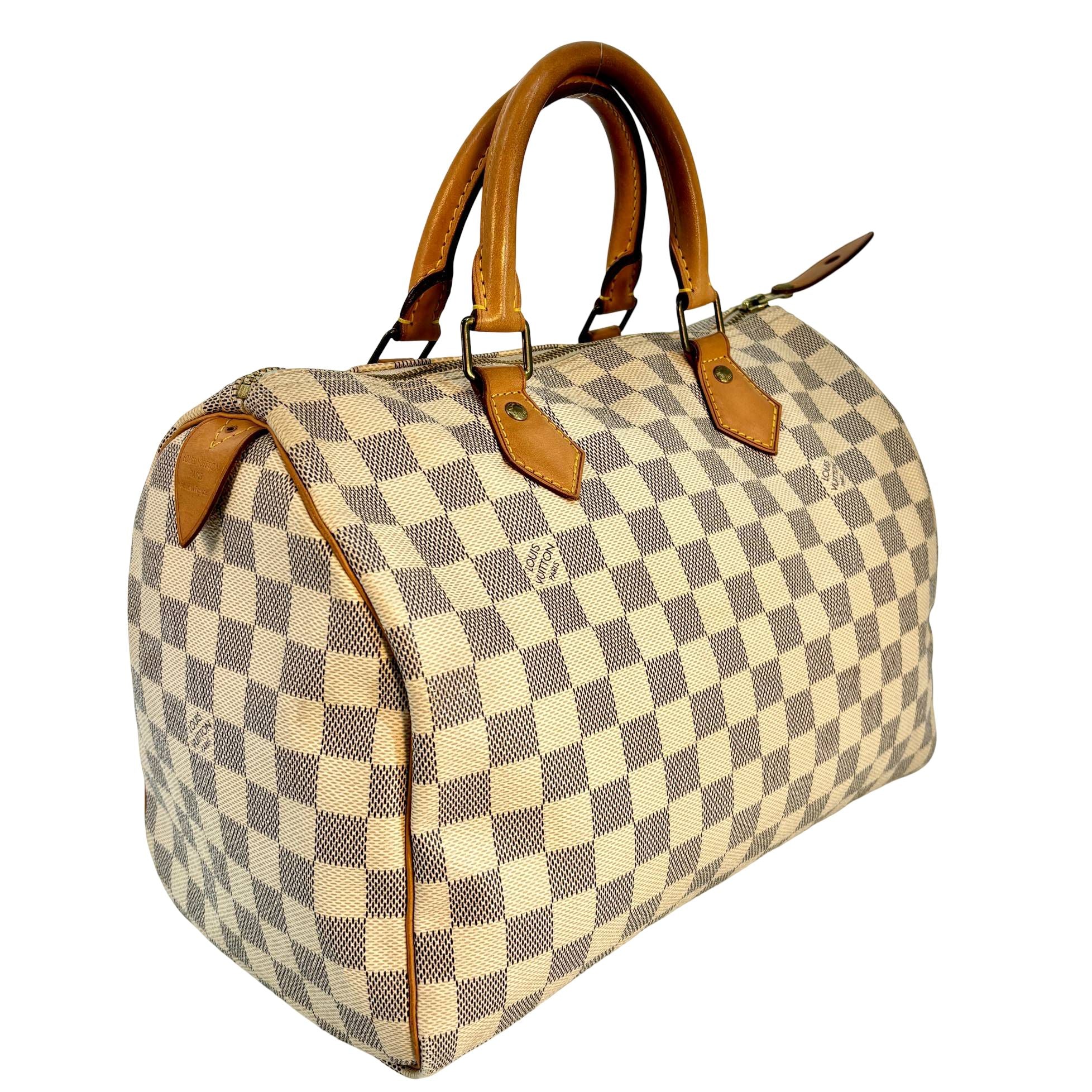 Louis Vuitton Speedy 30 Weiß Damier Azur Canvas