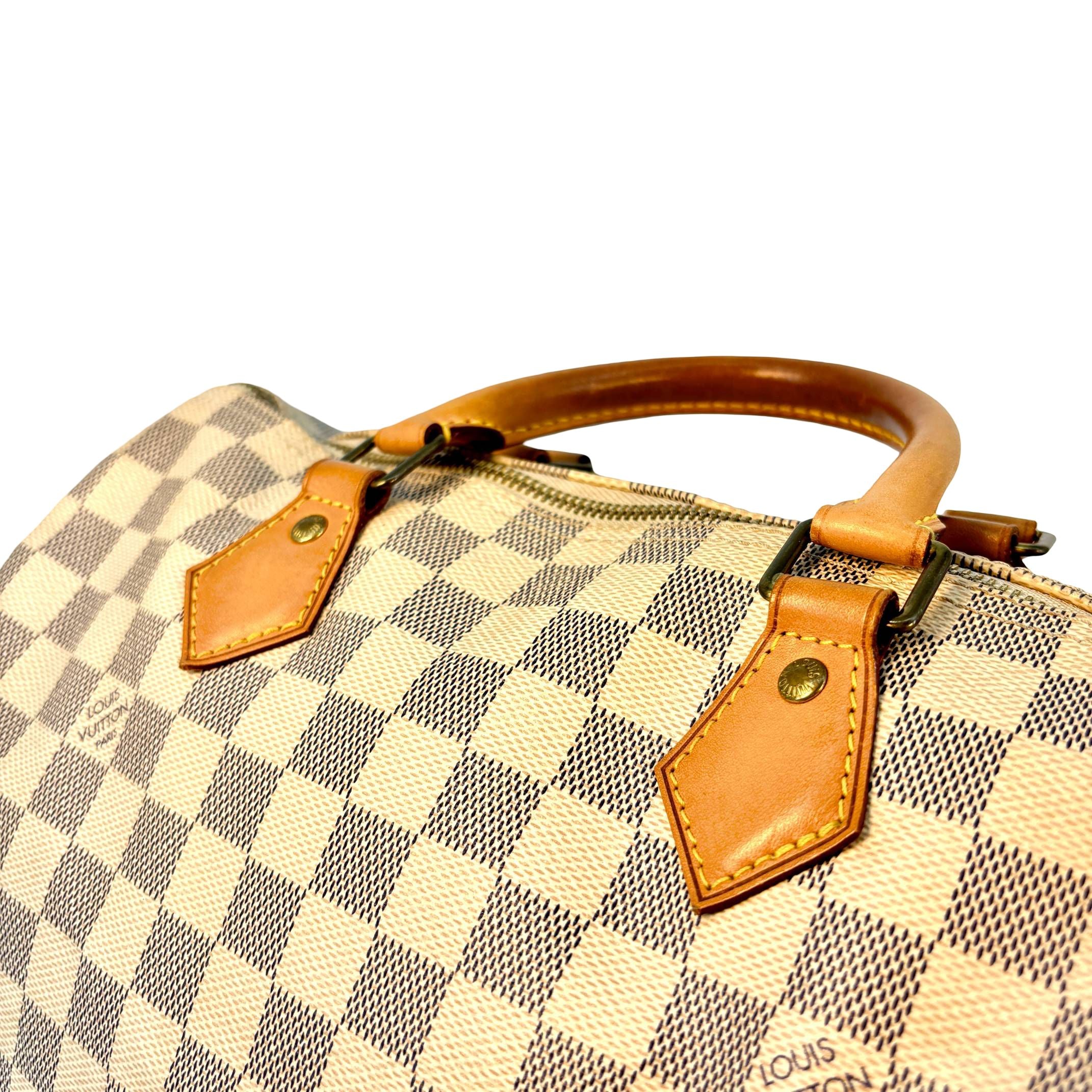 Louis Vuitton Speedy 30 Weiß Damier Azur Canvas