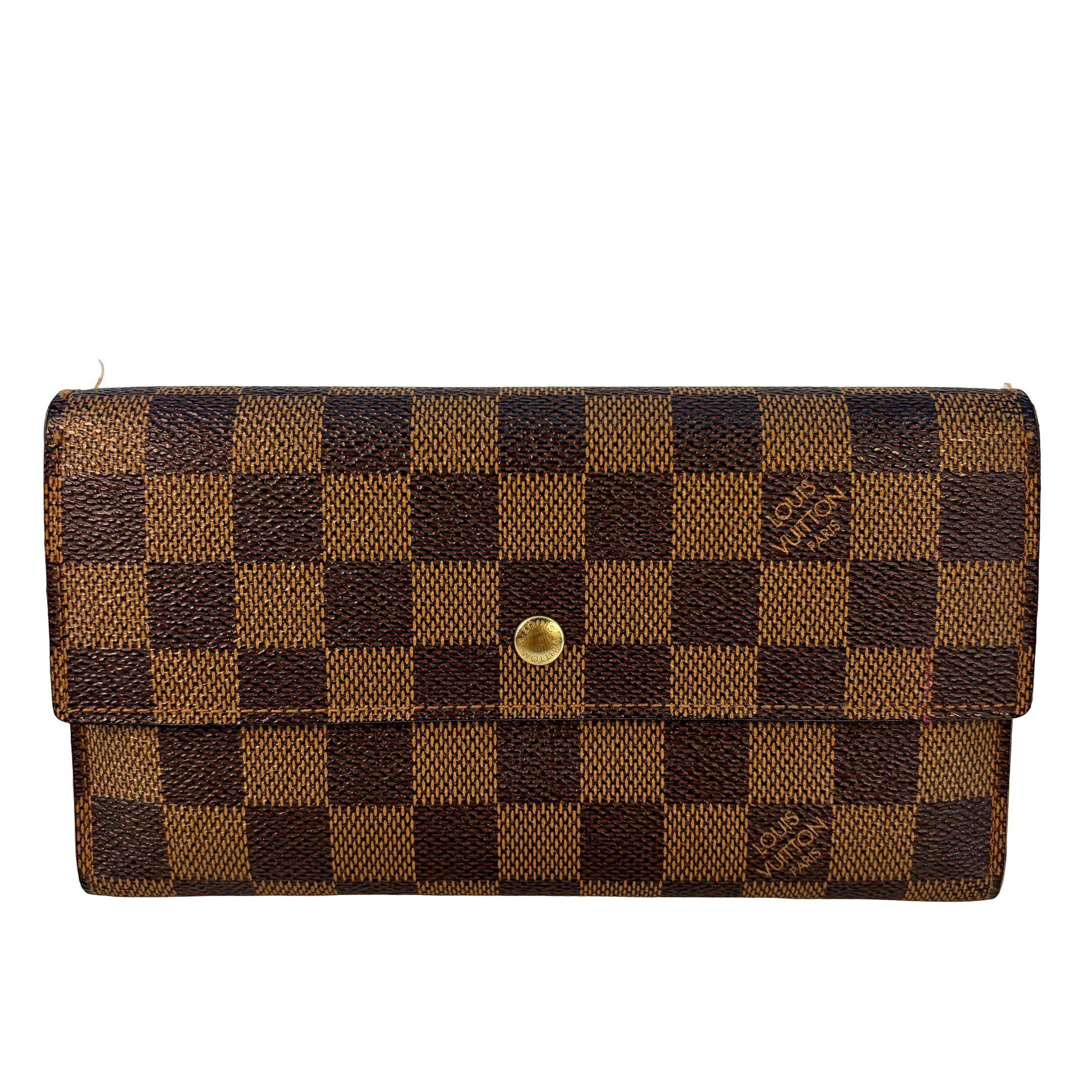 Louis Vuitton Porte Tresor Wallet Braun Damier Ebene Canvas