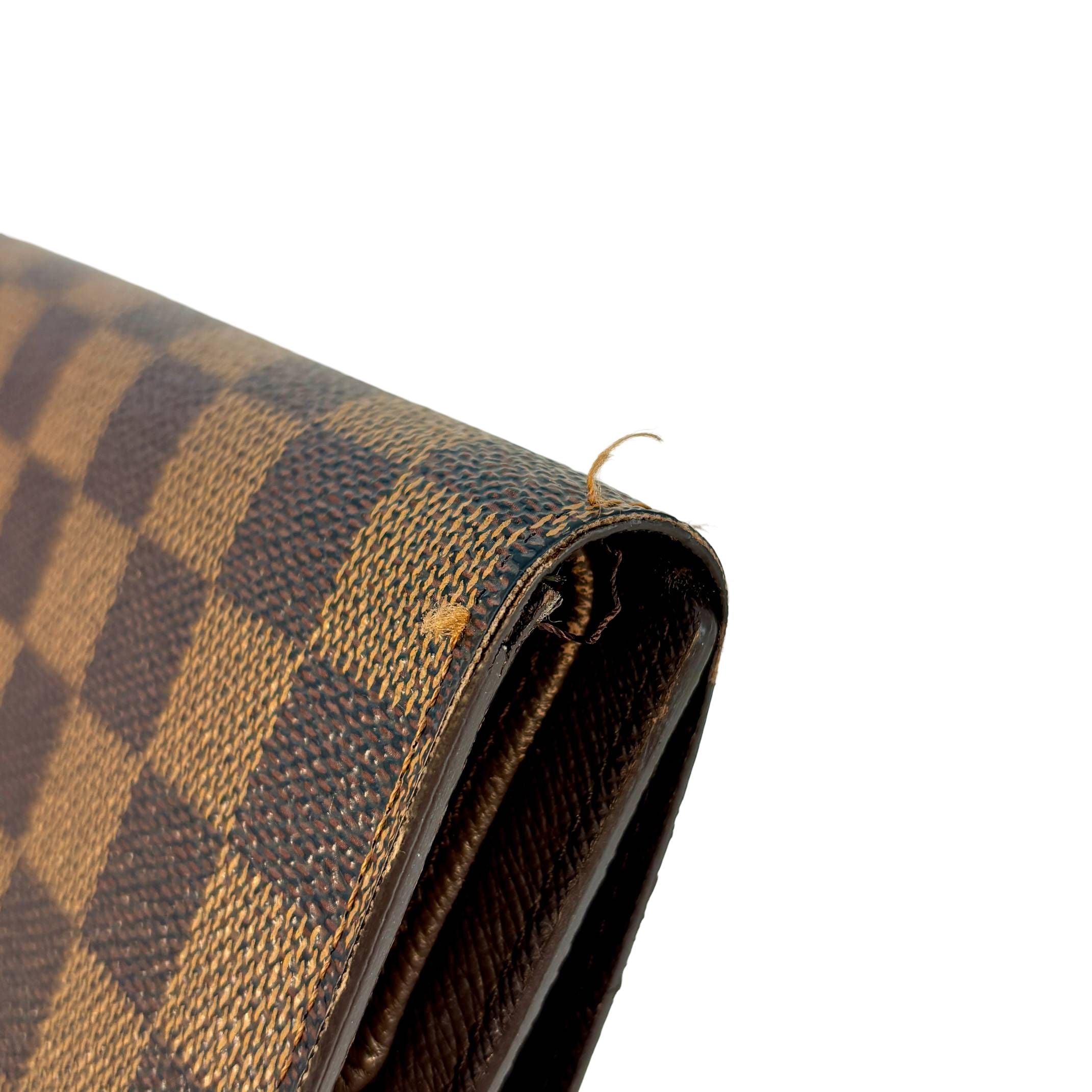 Louis Vuitton Porte Tresor Wallet Braun Damier Ebene Canvas