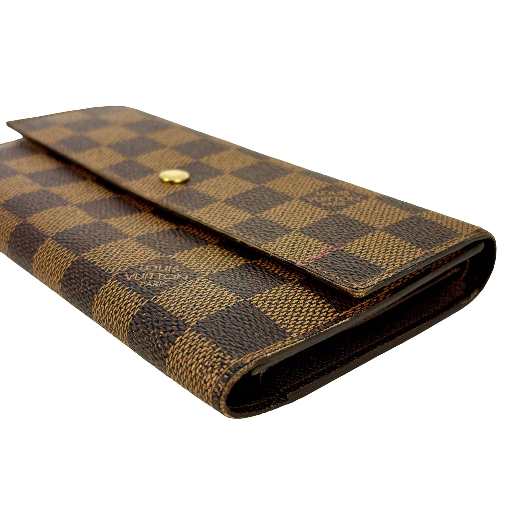 Louis Vuitton Porte Tresor Wallet Braun Damier Ebene Canvas