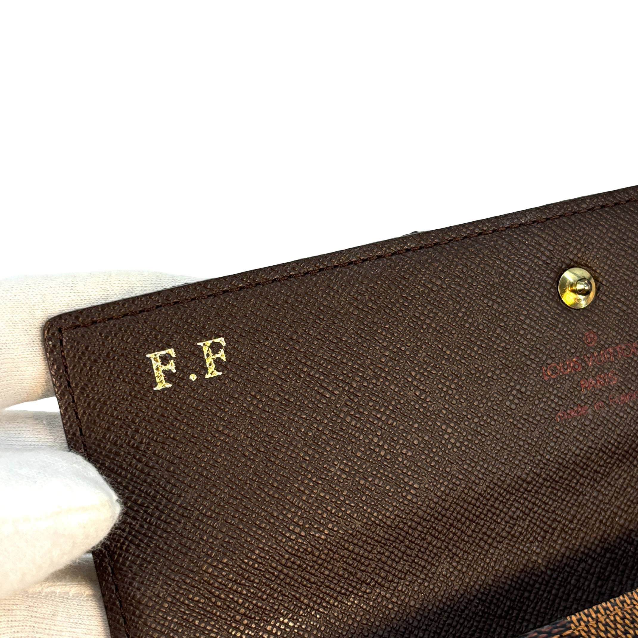 Louis Vuitton Porte Tresor Wallet Braun Damier Ebene Canvas