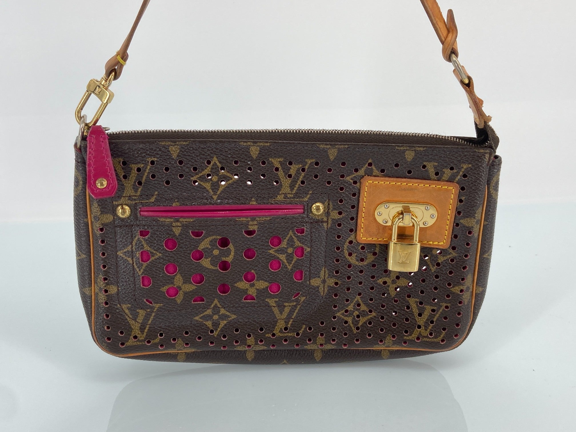 Louis Vuitton Perforated Pochette Accessoires Monogram Canvas Fuchsia