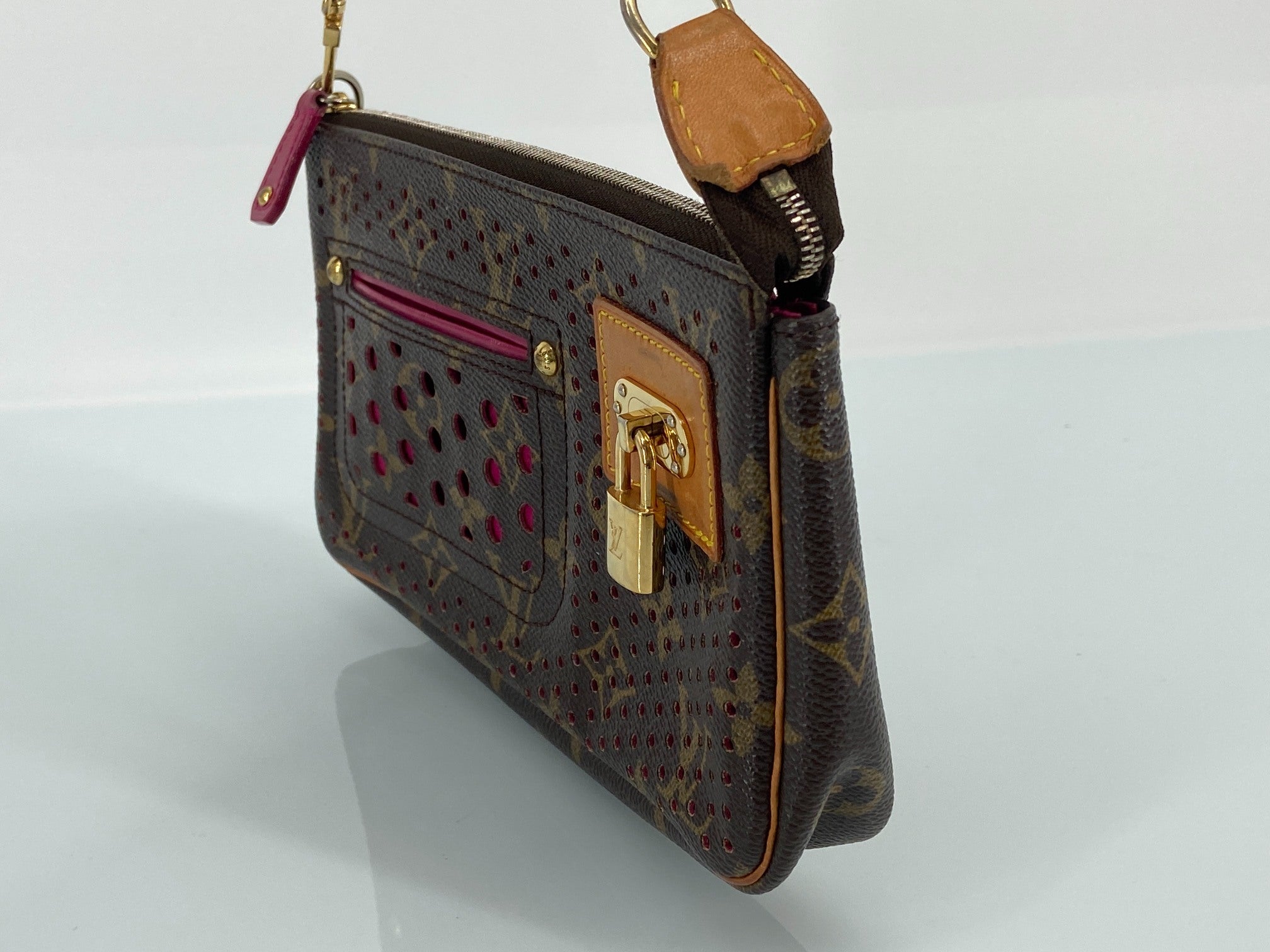 Louis Vuitton Perforated Pochette Accessoires Monogram Canvas Fuchsia