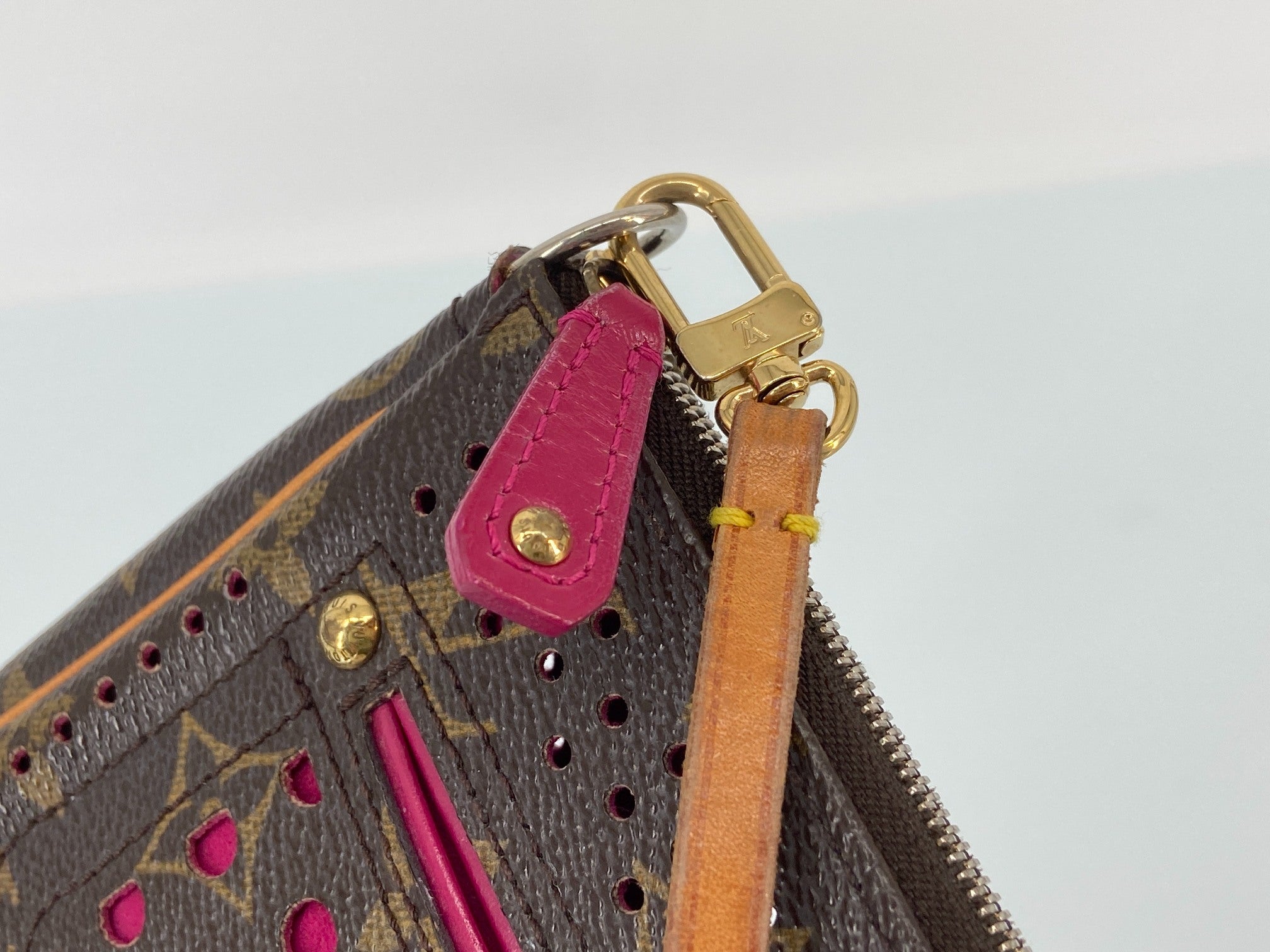Louis Vuitton Perforated Pochette Accessoires Monogram Canvas Fuchsia