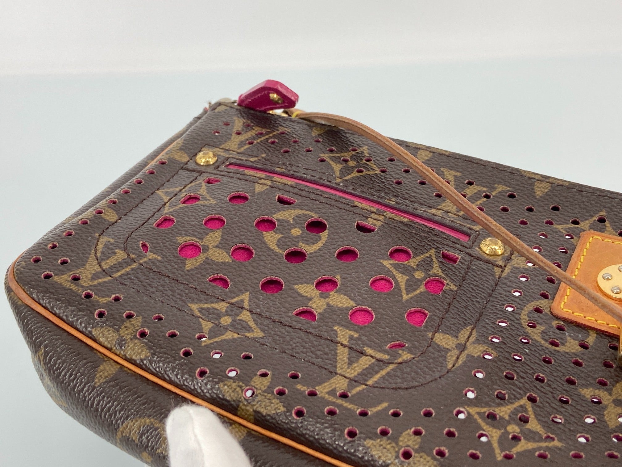 Louis Vuitton Perforated Pochette Accessoires Monogram Canvas Fuchsia