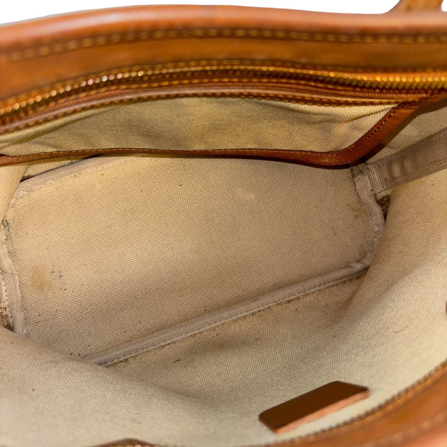 MCM Dog Bone Tote bag Cognac Visetos Monogram