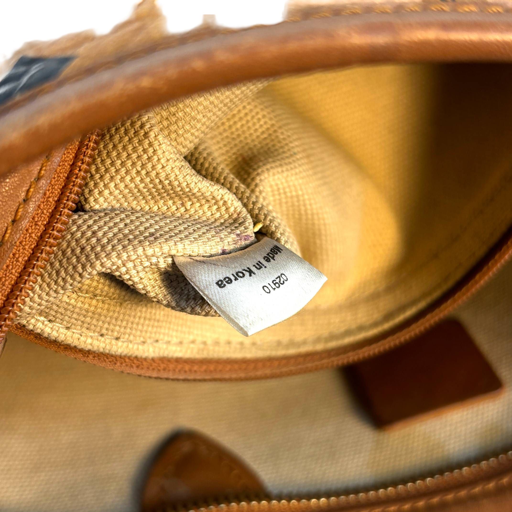 MCM Dog Bone Tote bag Cognac Visetos Monogram