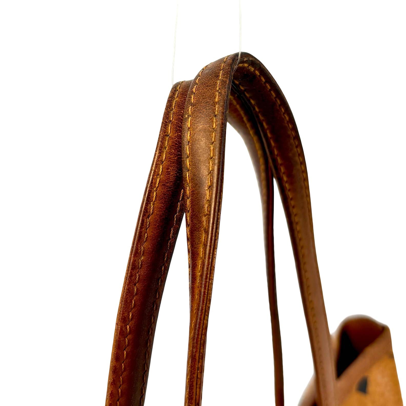 MCM Dog Bone Tote bag Cognac Visetos Monogram