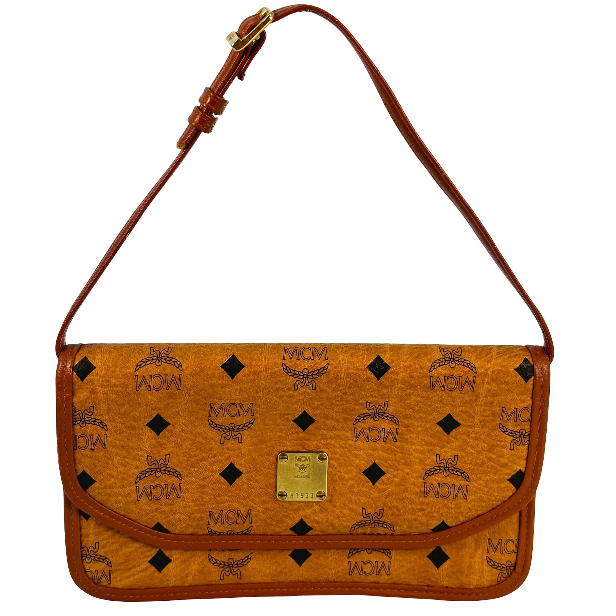 MCM Flap Pochette Cognac Visetos Monogram