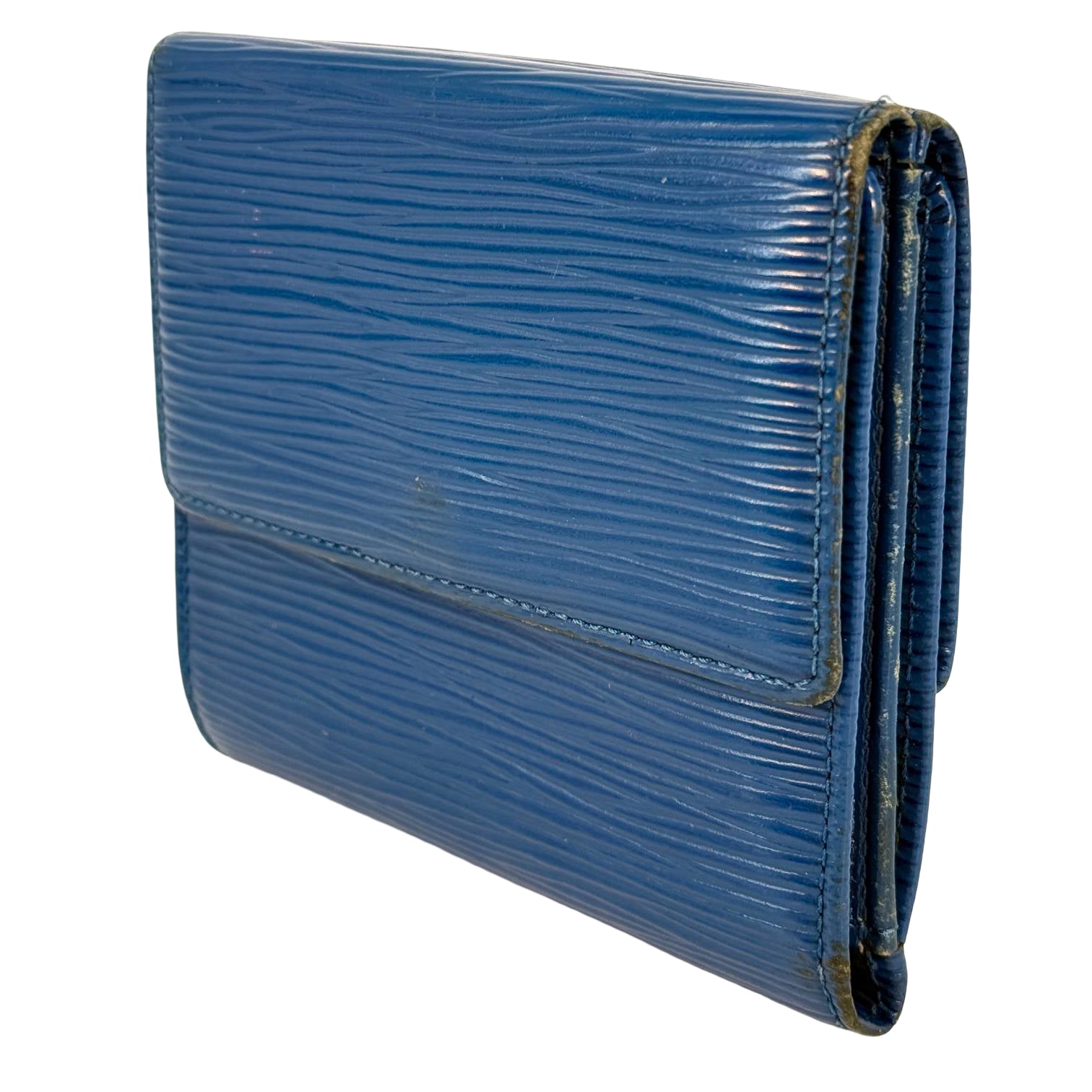 Louis Vuitton Elise Wallet Blau Epi Leder