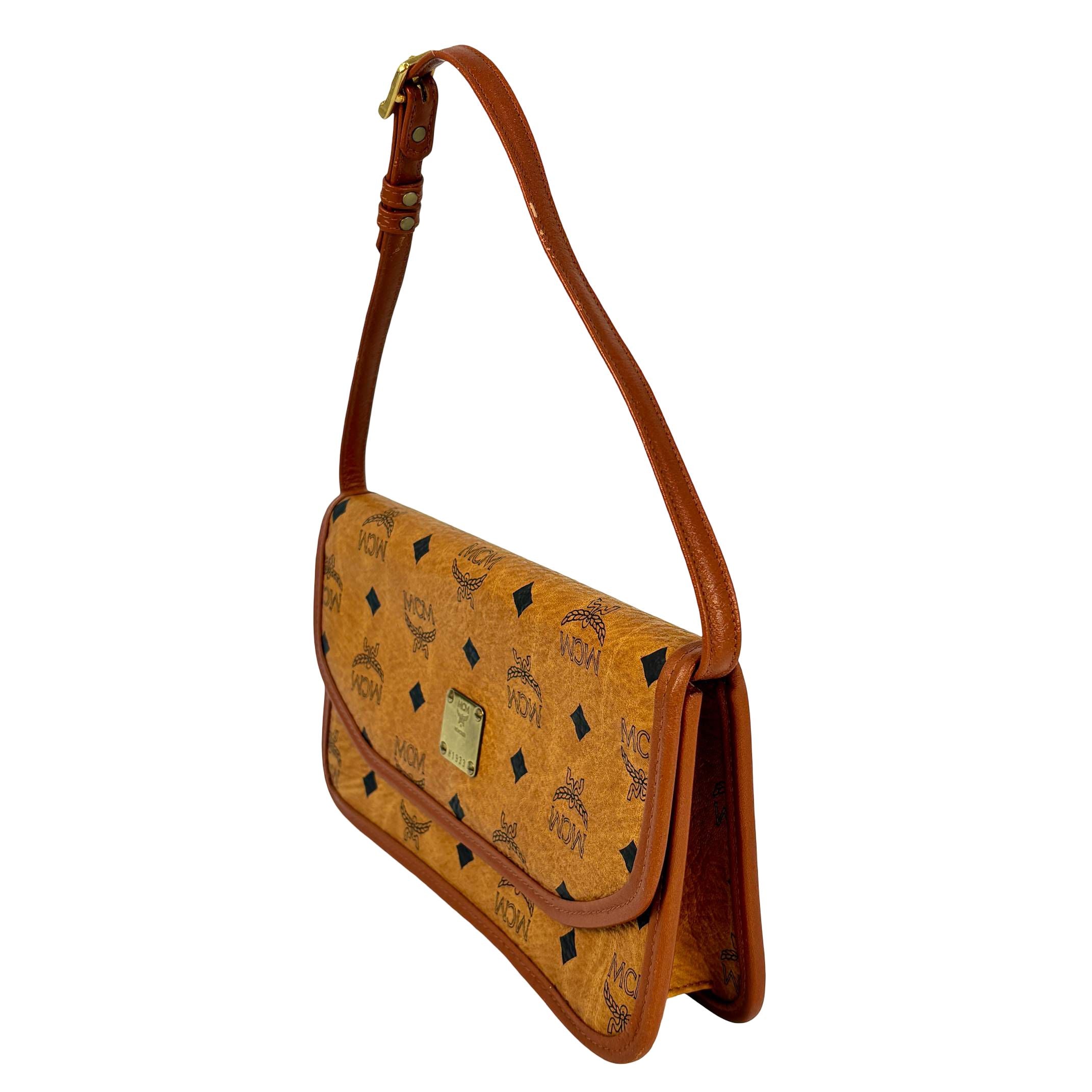 MCM Flap Pochette Cognac Visetos Monogram