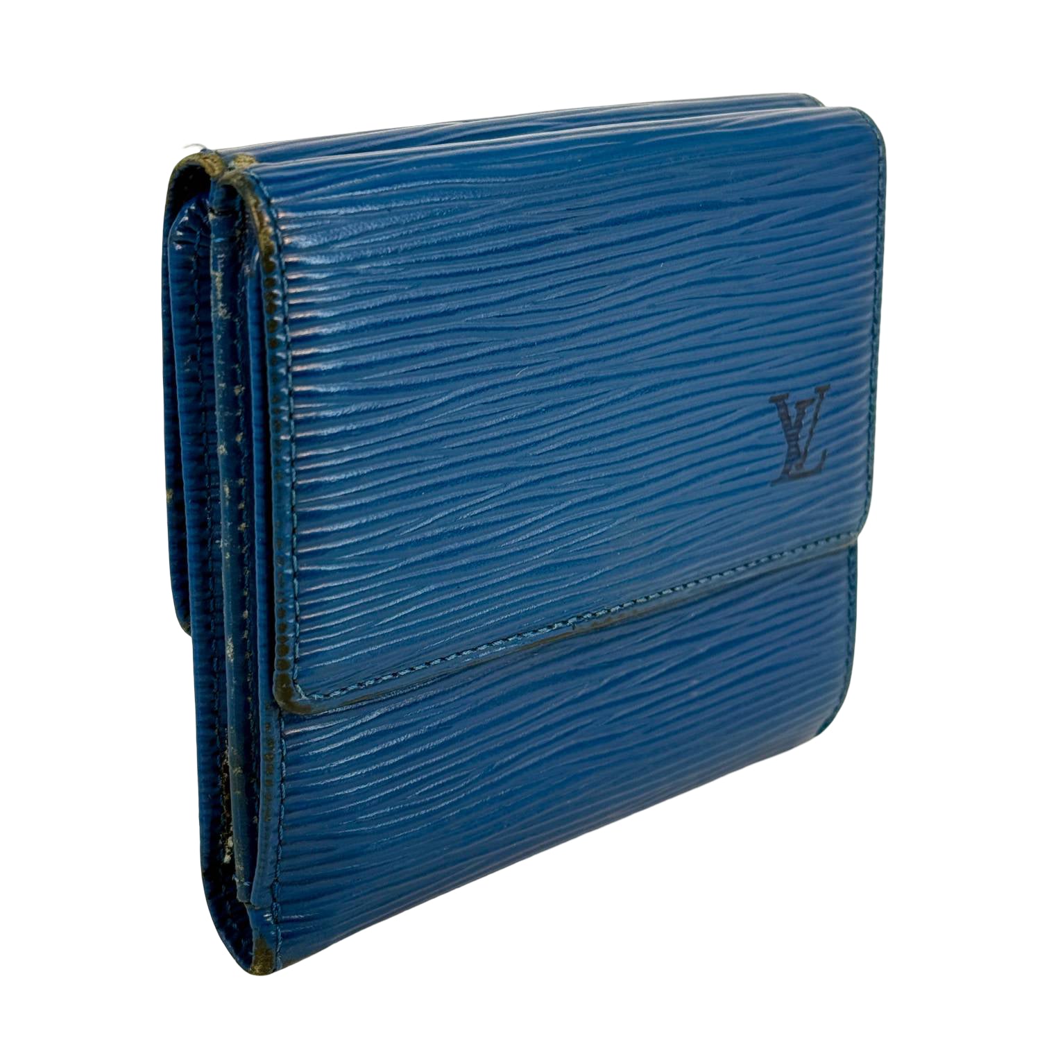 Louis Vuitton Elise Wallet Blau Epi Leder