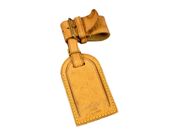 Louis Vuitton Luggage Tag & Handle Belt Beige Vachetta Leather